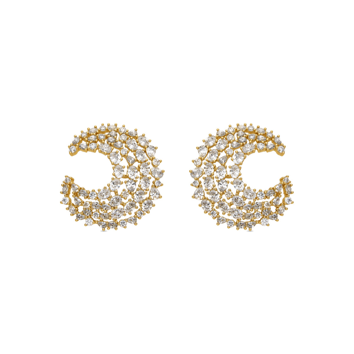 Boucles d'oreilles Riaer en or jaune 18K