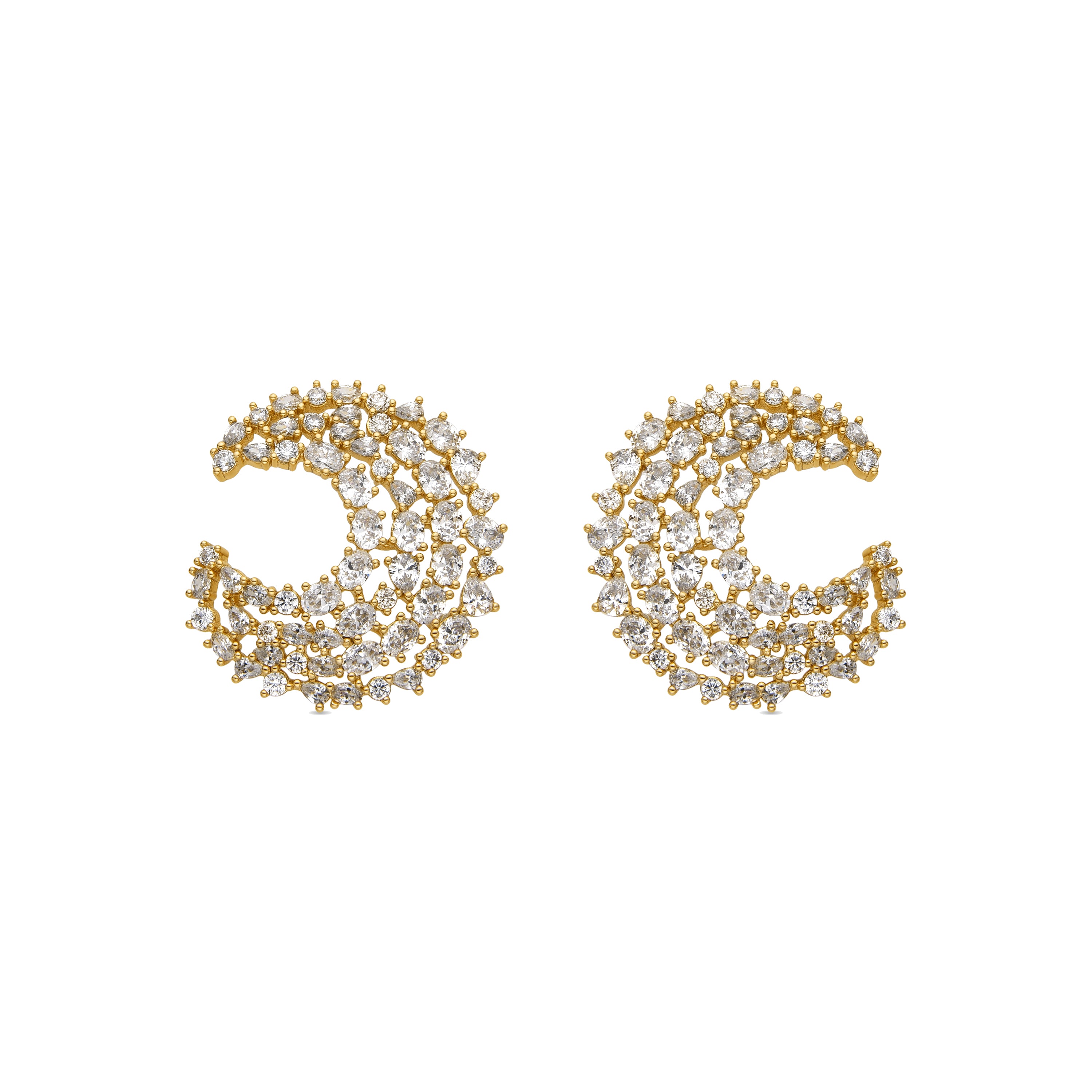 Earrings with Brilliant Zirconia gold finish 18k - Riaer
