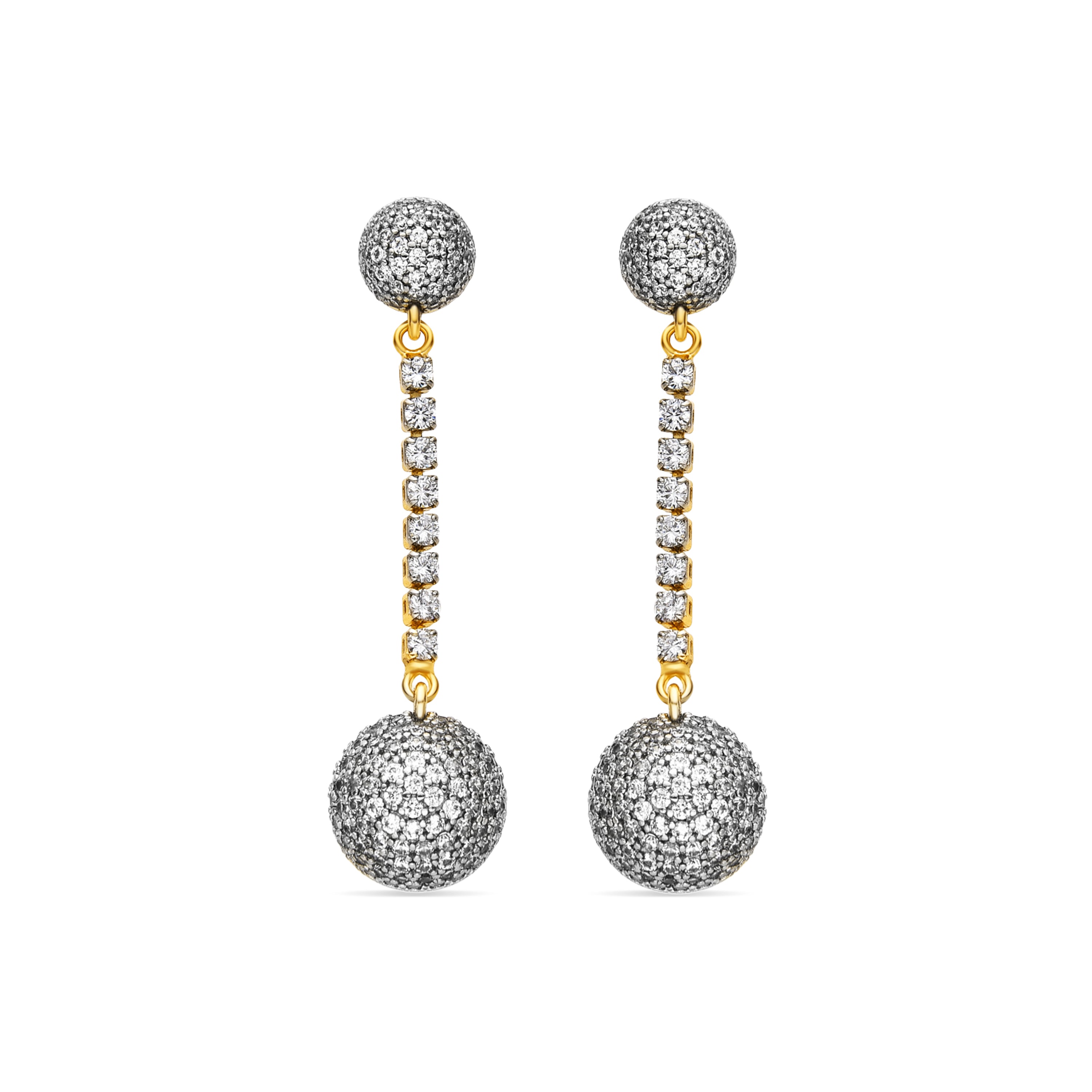 Pendientes con Circonita Brillante acabado oro 18k - Elib
