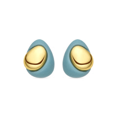 Pendientes Jidun de Resina Azul acabado oro amarillo de 18k