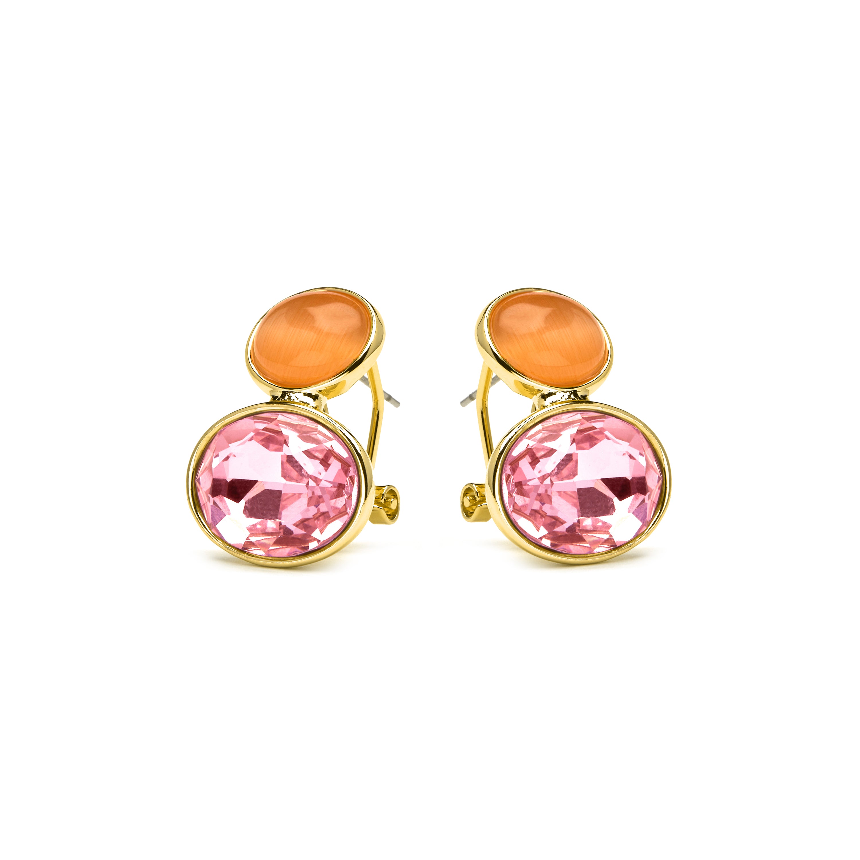 Orecchini in oro giallo 18k e cristallo viola - Sigro