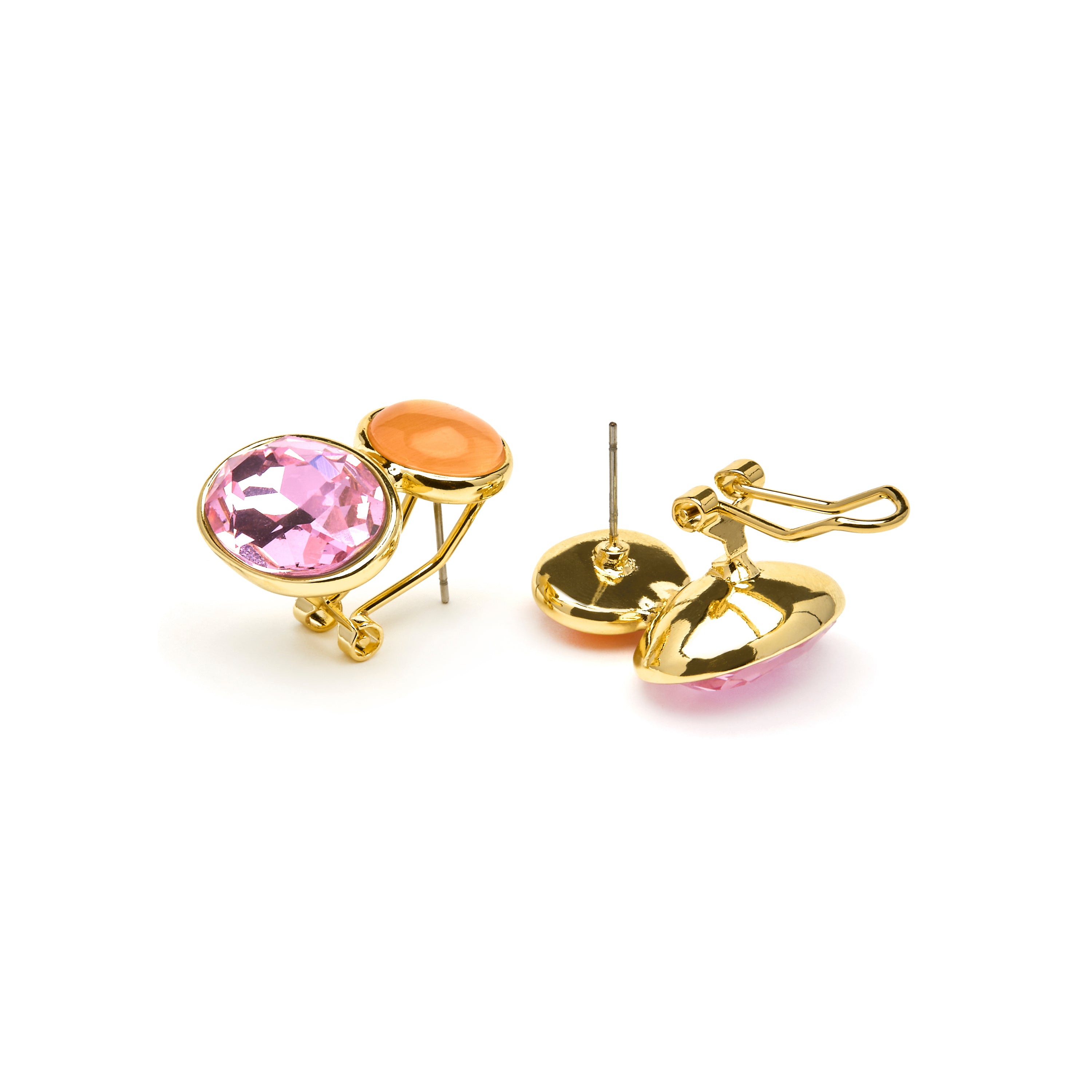 Orecchini in oro giallo 18k e cristallo viola - Sigro