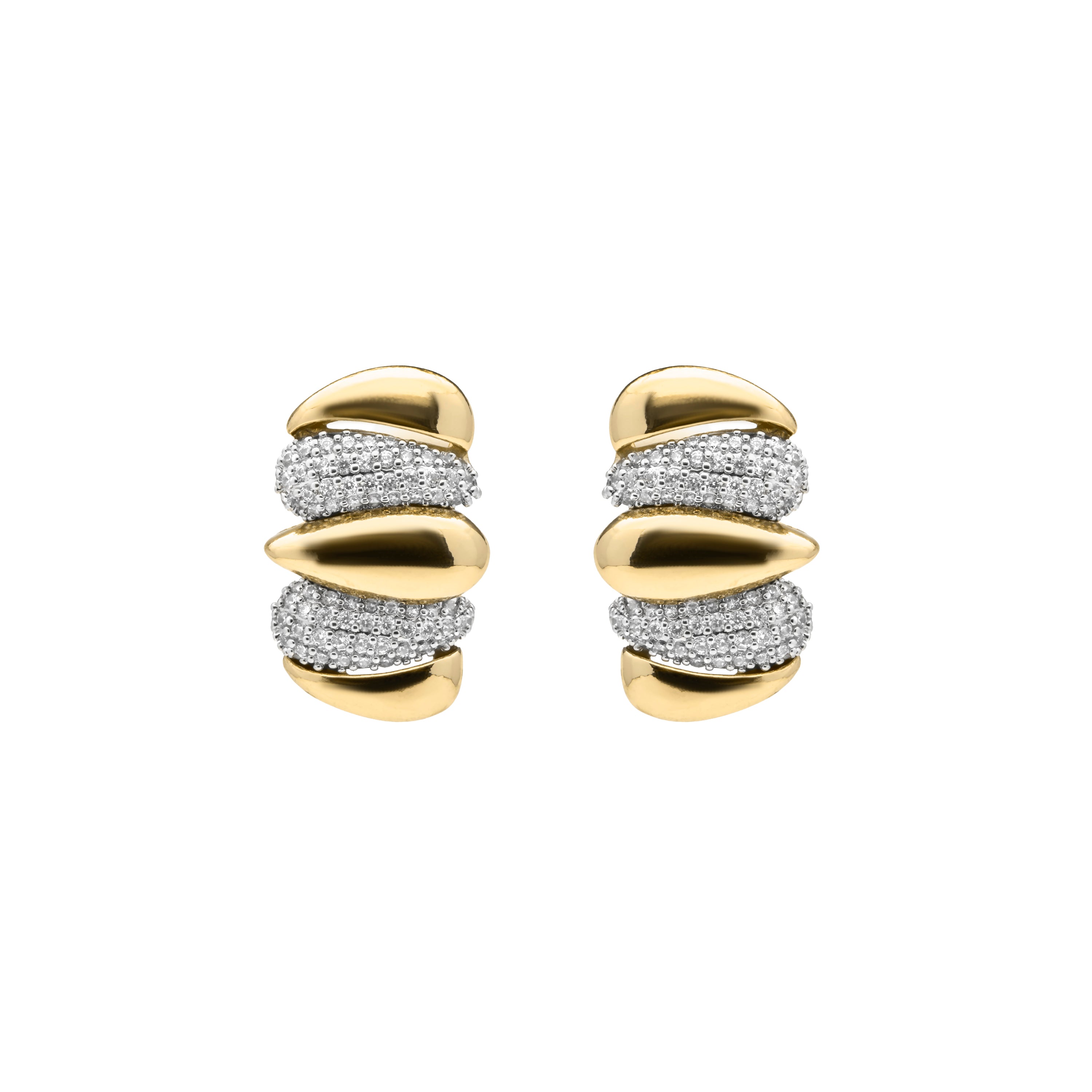 Glänzende Zirkonia-Ohrringe mit 18k Gelbgold-Finish - Catmi