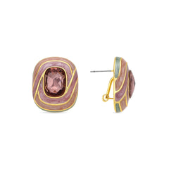 Rowing Earrings with Multicolor Lacquer and 18k Yellow Gold Finish