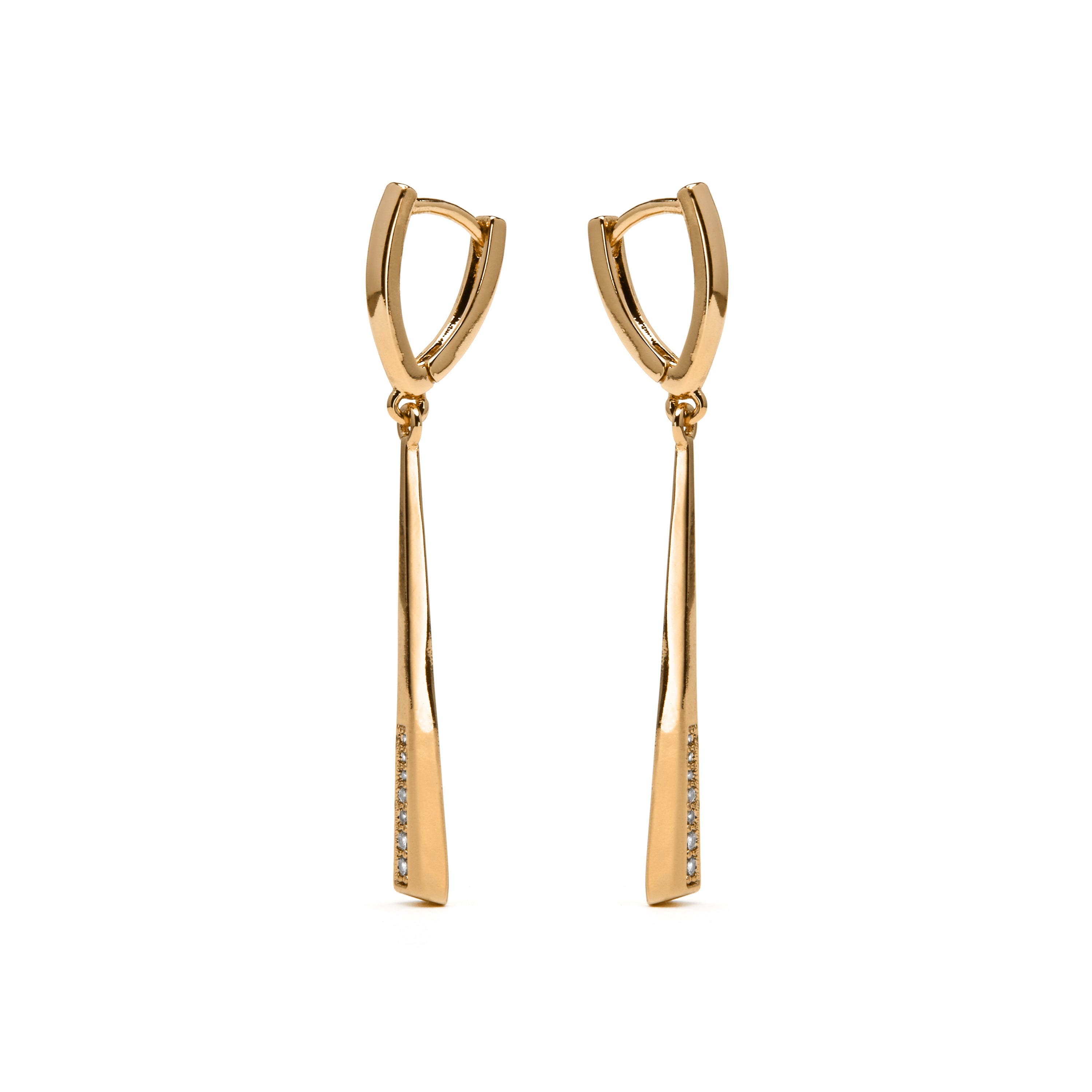 Pendientes acabado oro amarillo de 18k y Circonita Brillante - Inneth