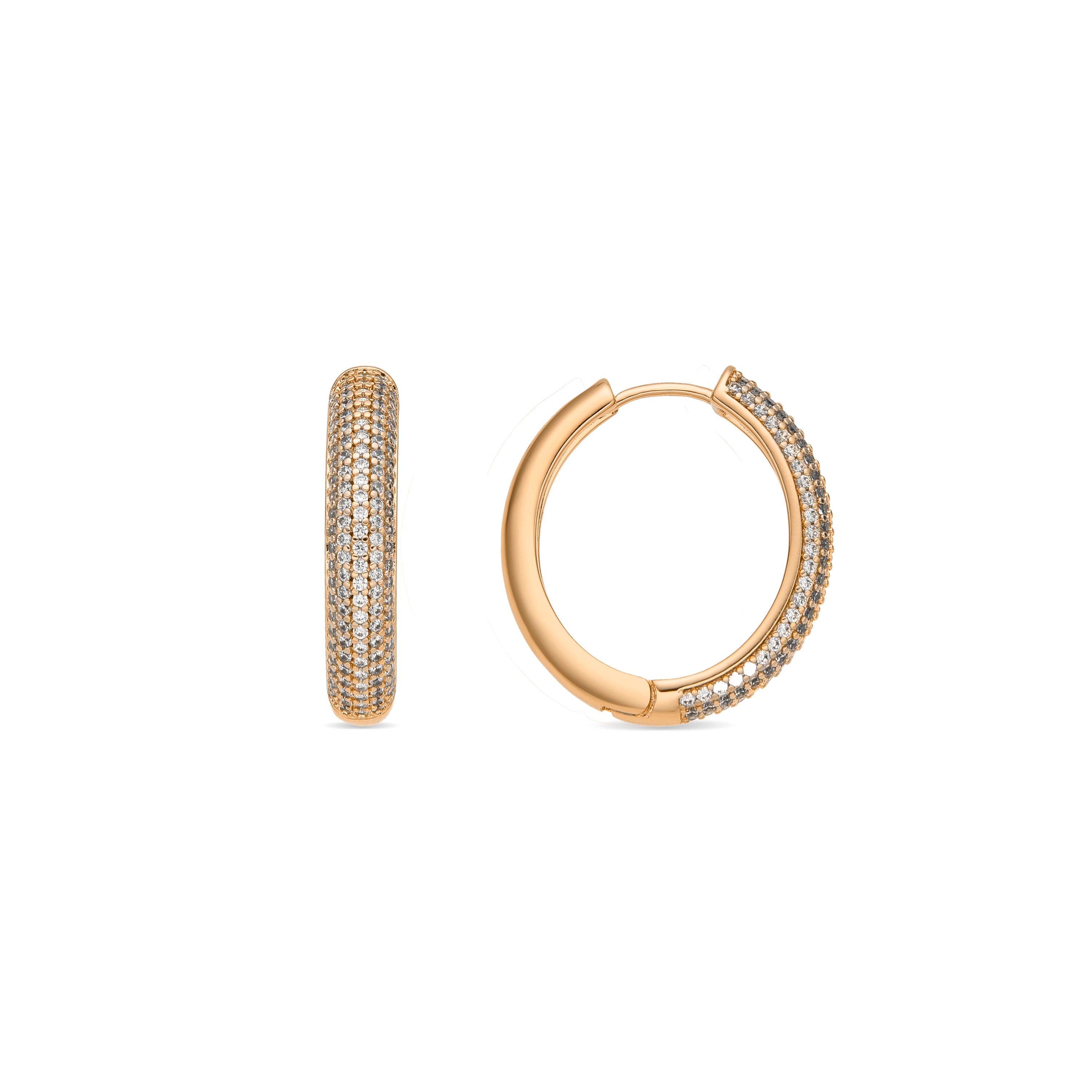 18k Yellow Gold Finish Earrings with Brilliant Zirconia - Mapris