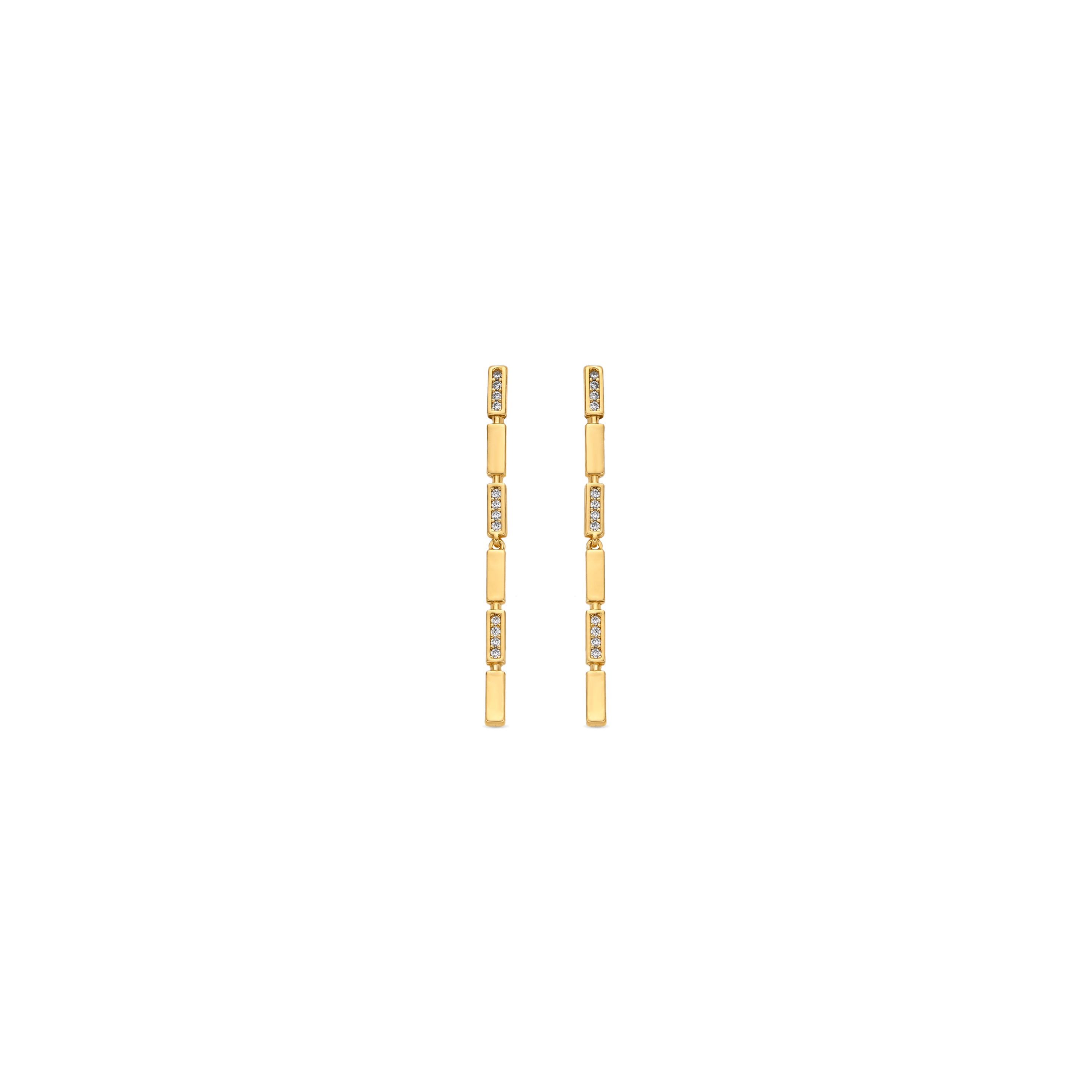 Pendientes acabado oro amarillo de 18k y Circonita Brillante - Viata