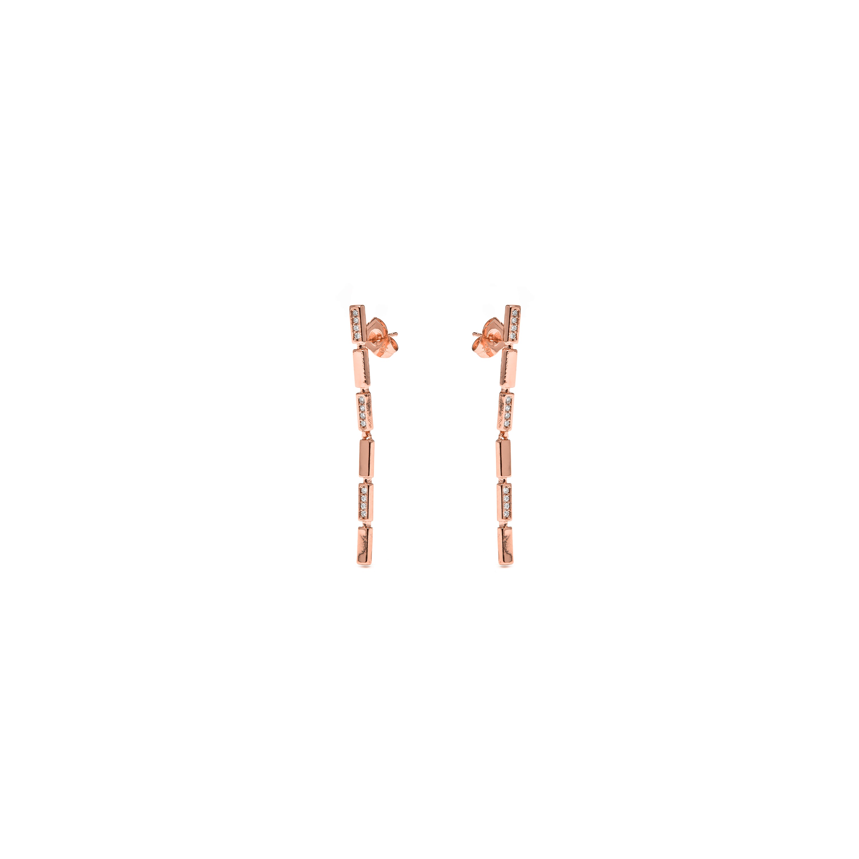 Pendientes acabado oro amarillo de 18k y Circonita Brillante - Viata