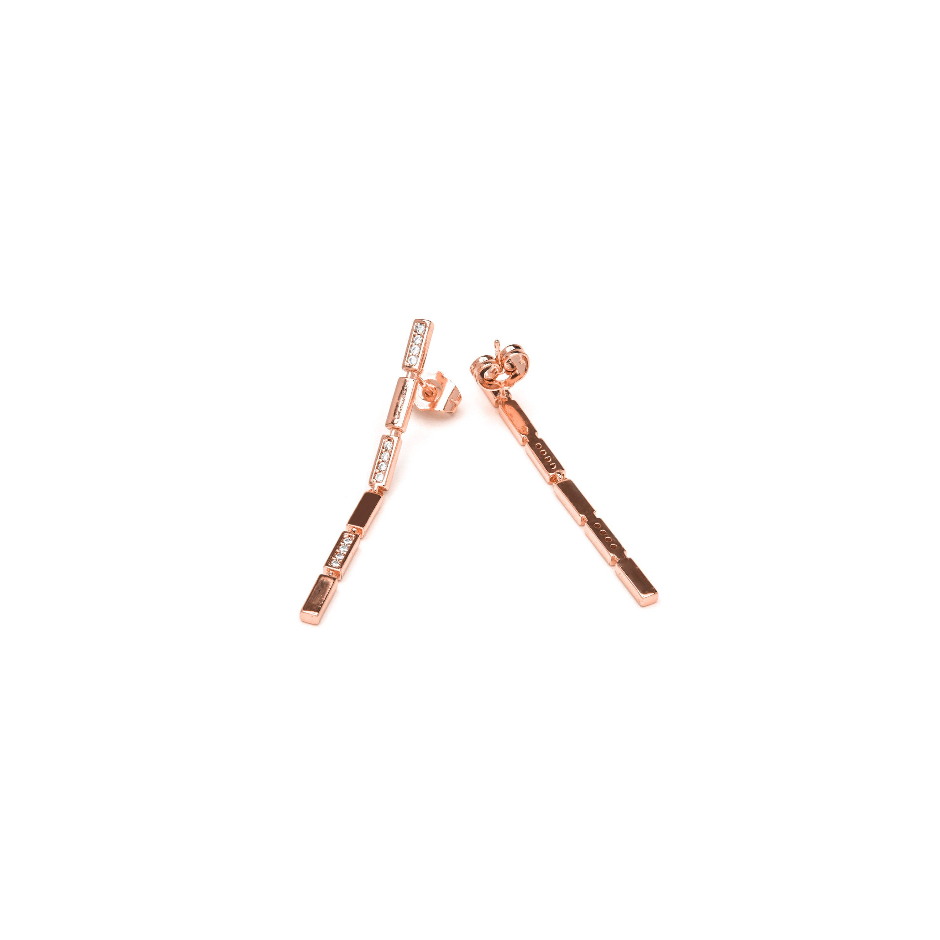 Pendientes acabado oro amarillo de 18k y Circonita Brillante - Viata