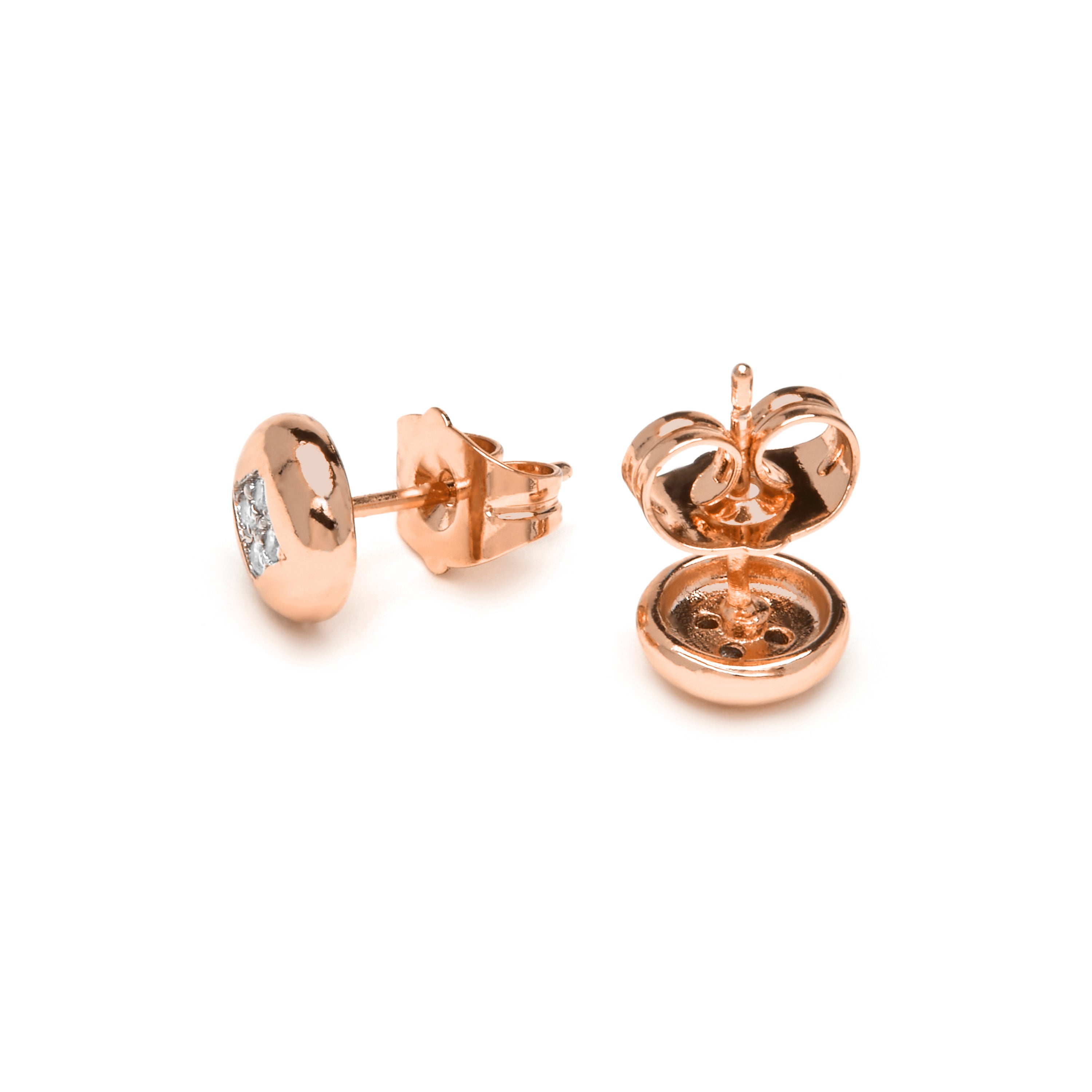 18k Yellow Gold Finish Earrings with Brilliant Zirconia - Tawil