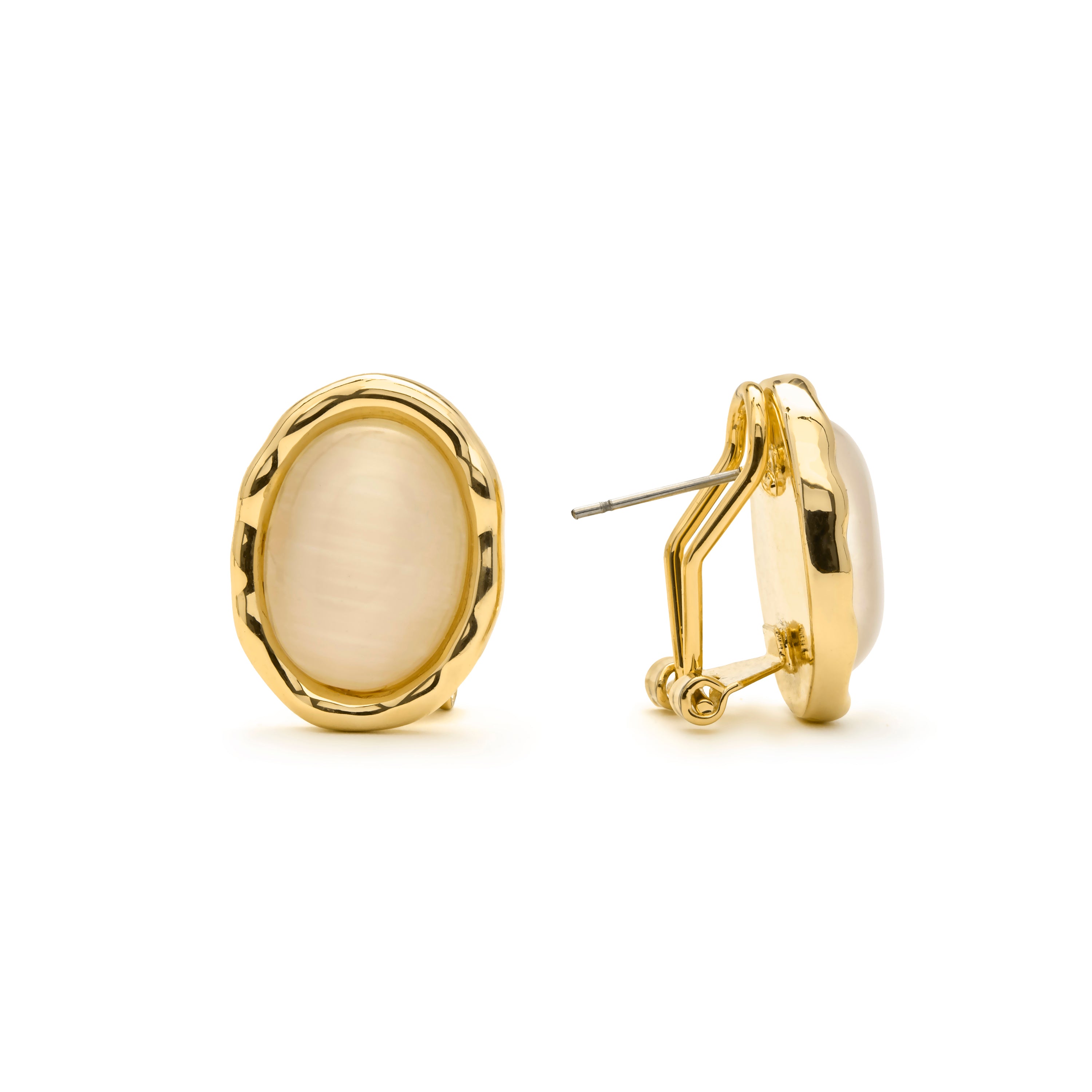 Pendientes de Ojo de Gato acabado en oro amarillo 18k - Kadrea