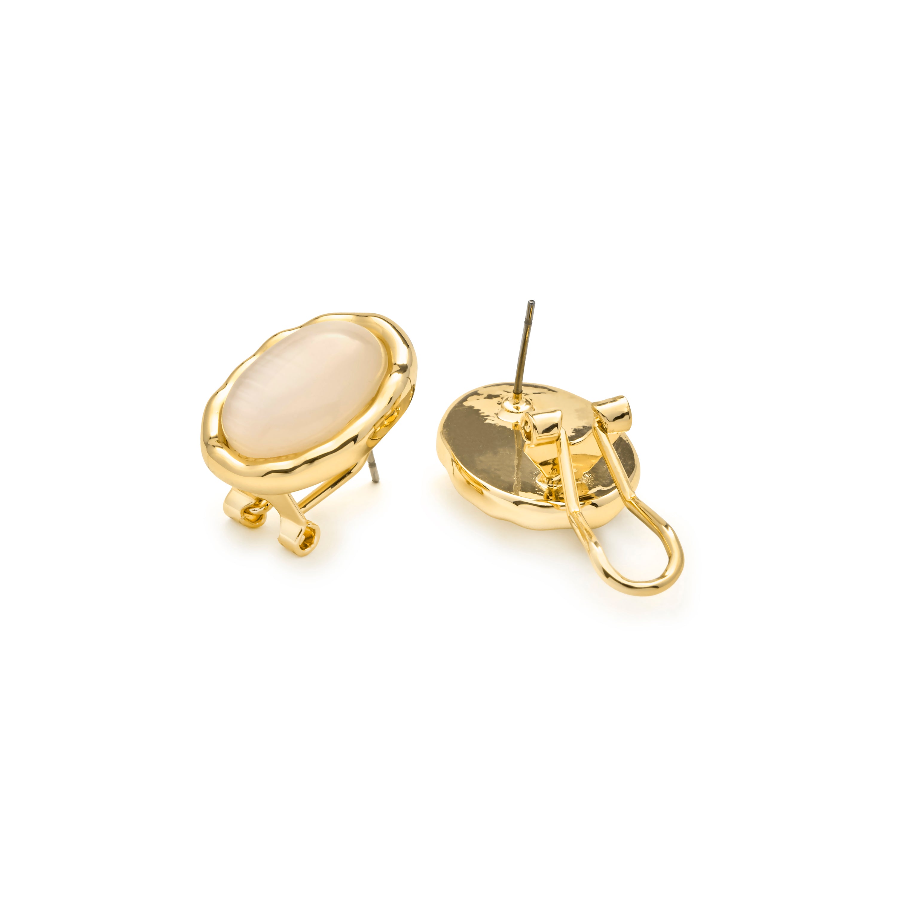 Cat's Eye Earrings with 18k Yellow Gold Finish - Kadrea