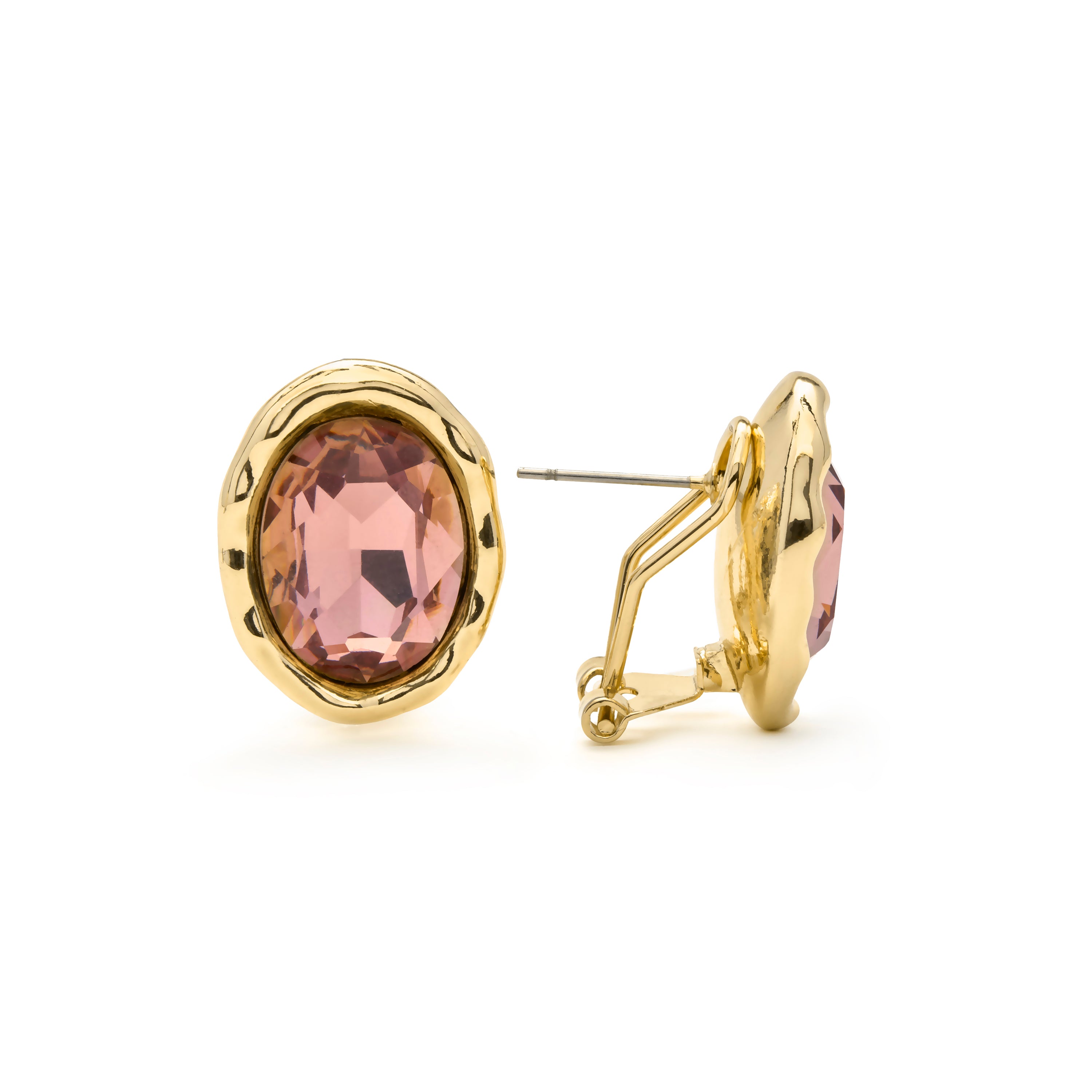 Brincos de zircónia castanha com acabamento em ouro amarelo 18k - Zalima