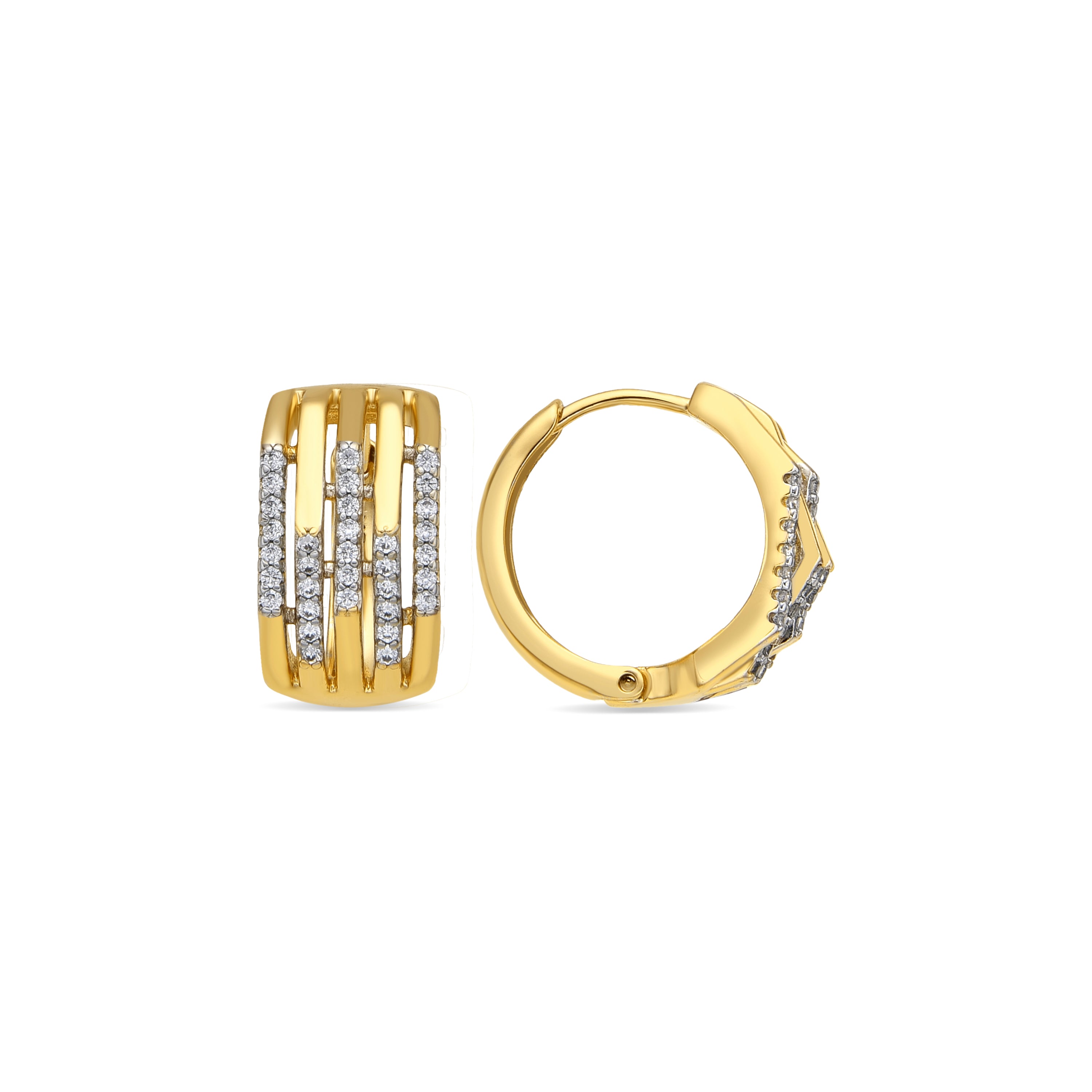 Pendientes acabado oro amarillo de 18k y Circonita Brillante - Userax