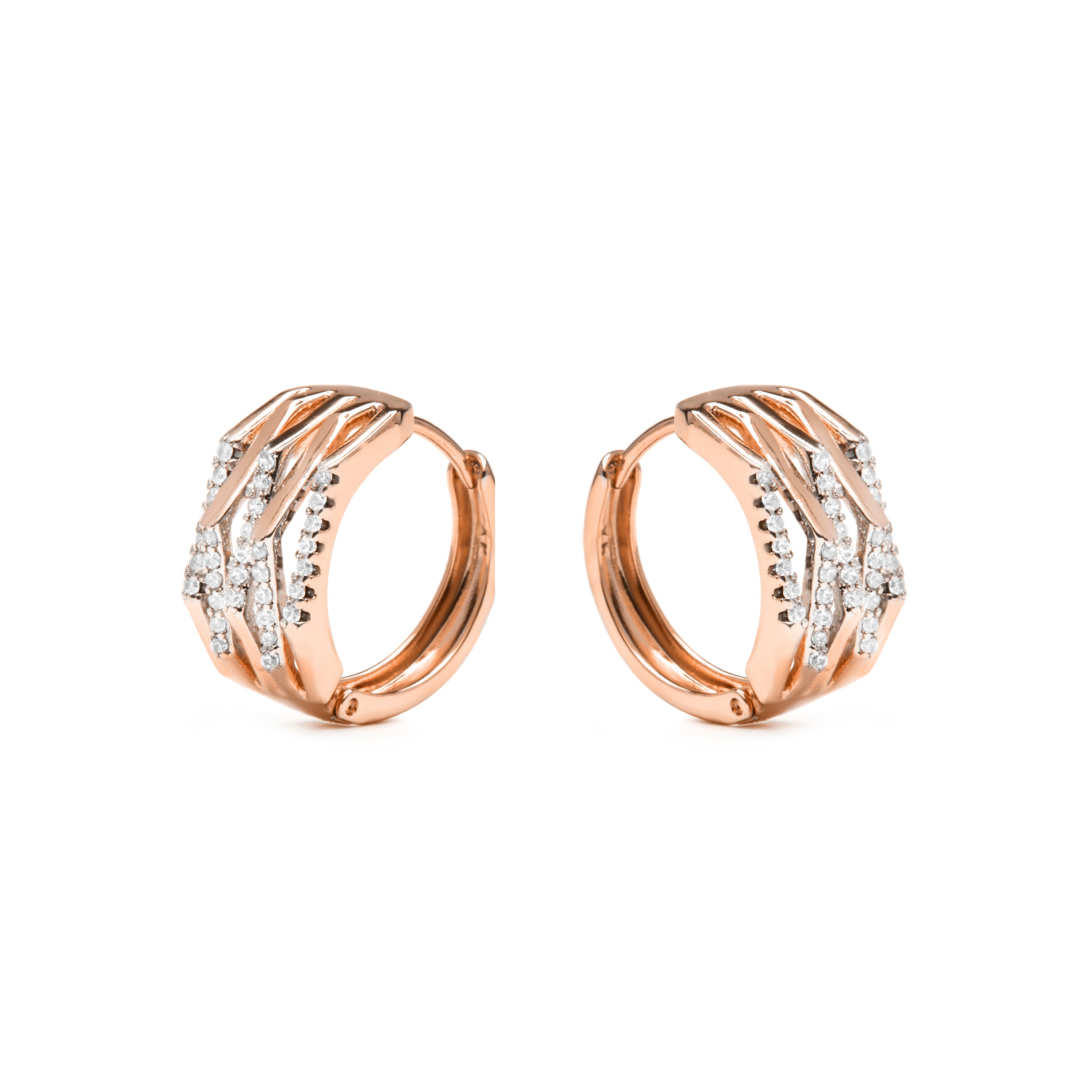 Pendientes acabado oro amarillo de 18k y Circonita Brillante - Userax