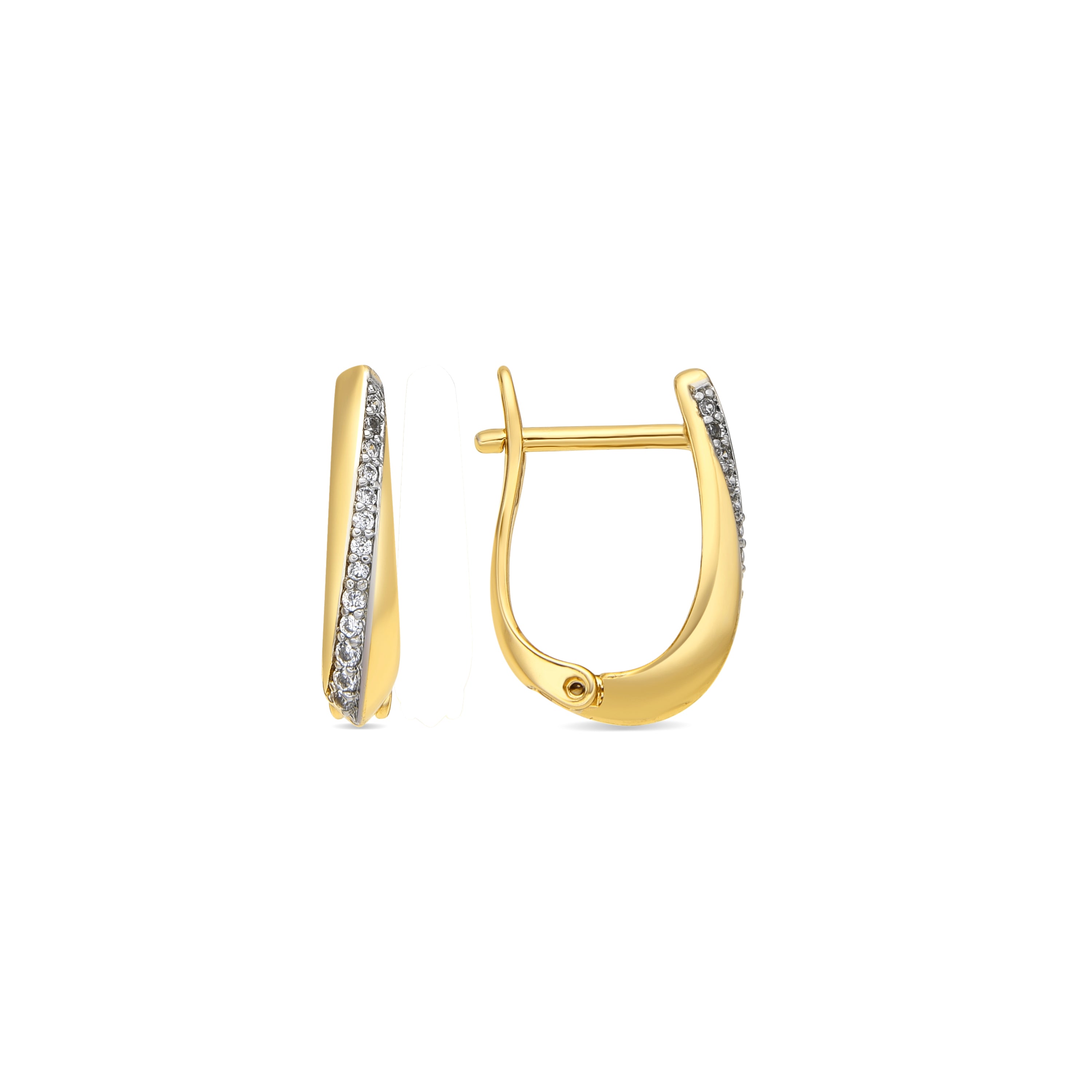 Pendientes acabado oro amarillo de 18k y Circonita Brillante - Iquen
