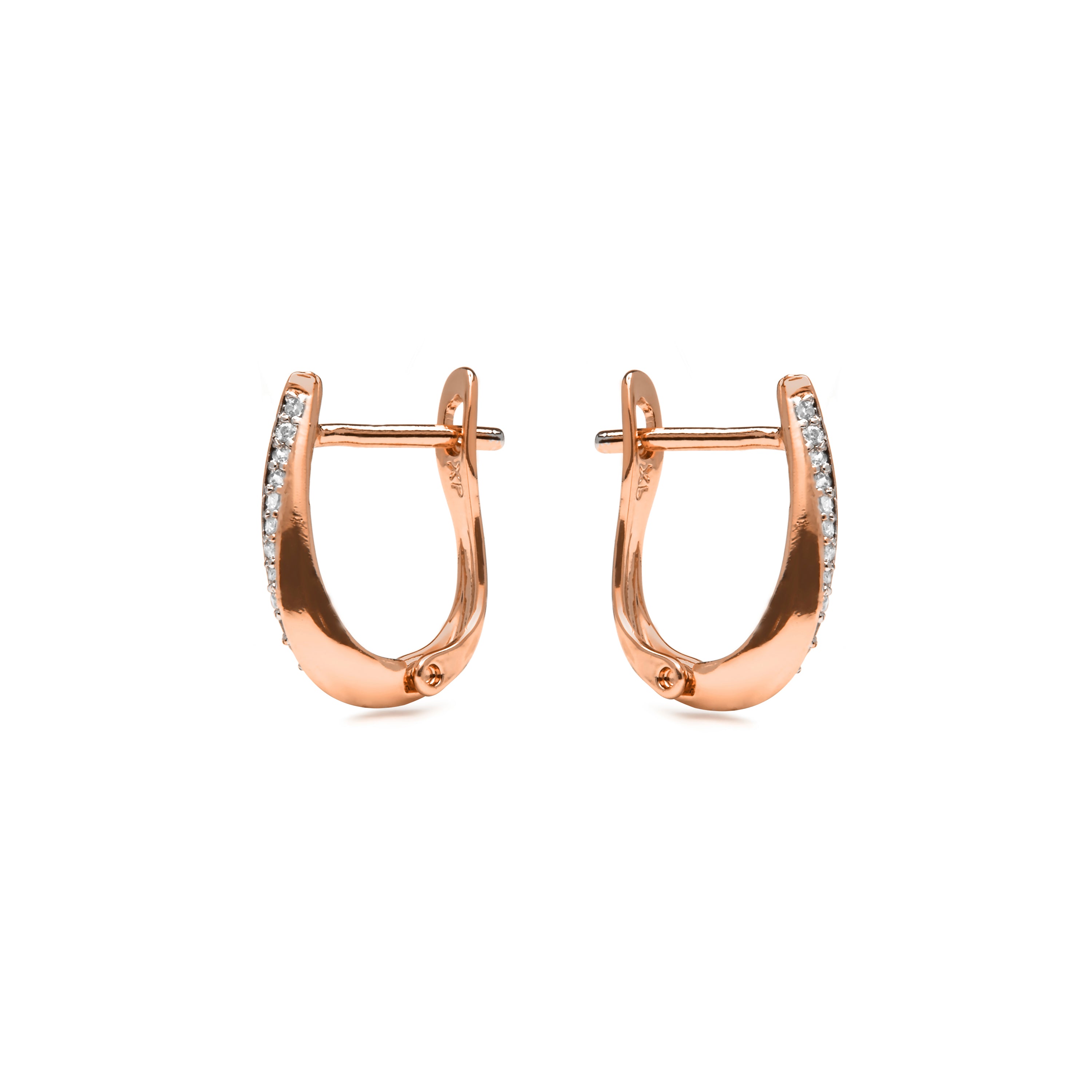 Pendientes acabado oro amarillo de 18k y Circonita Brillante - Iquen