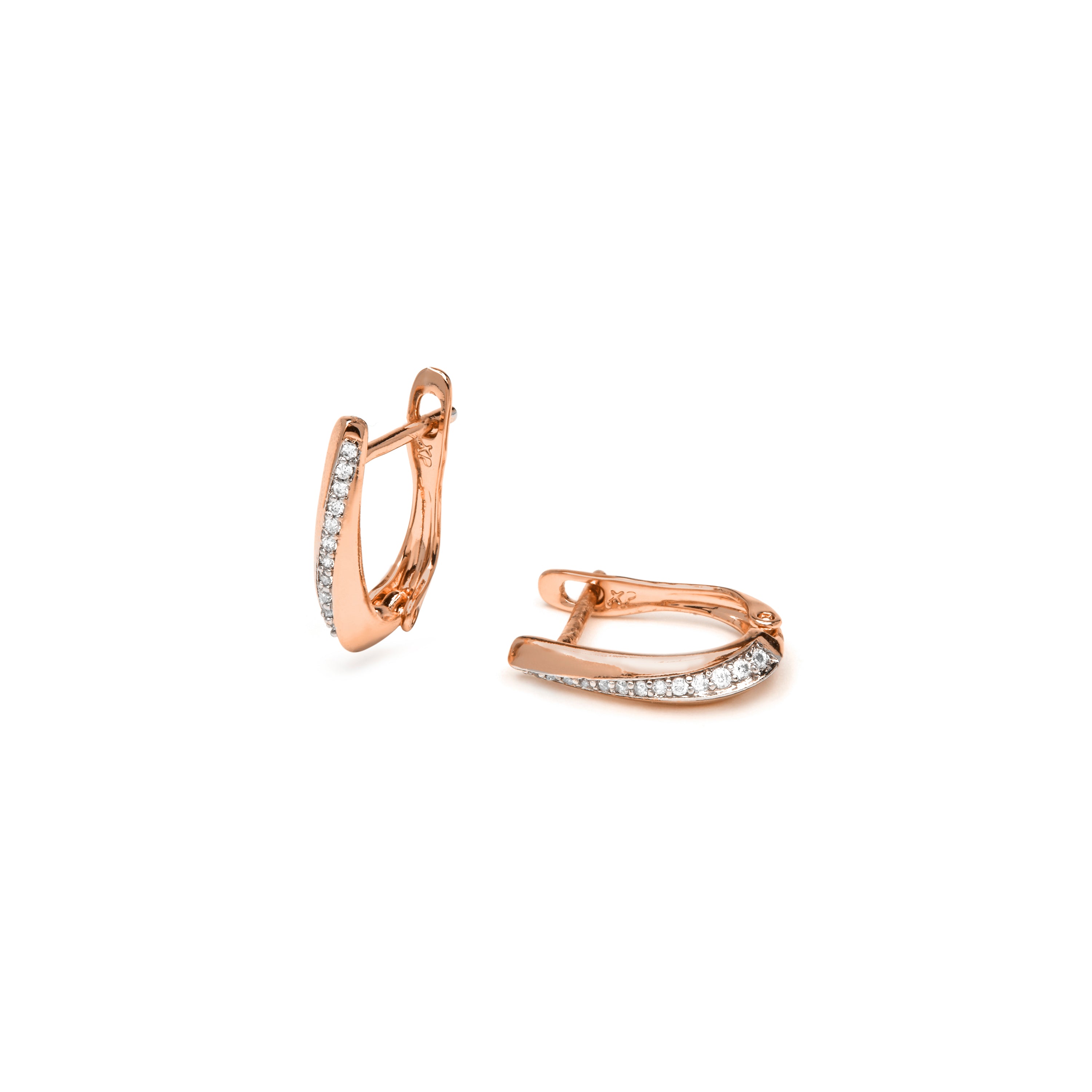 Pendientes acabado oro amarillo de 18k y Circonita Brillante - Iquen