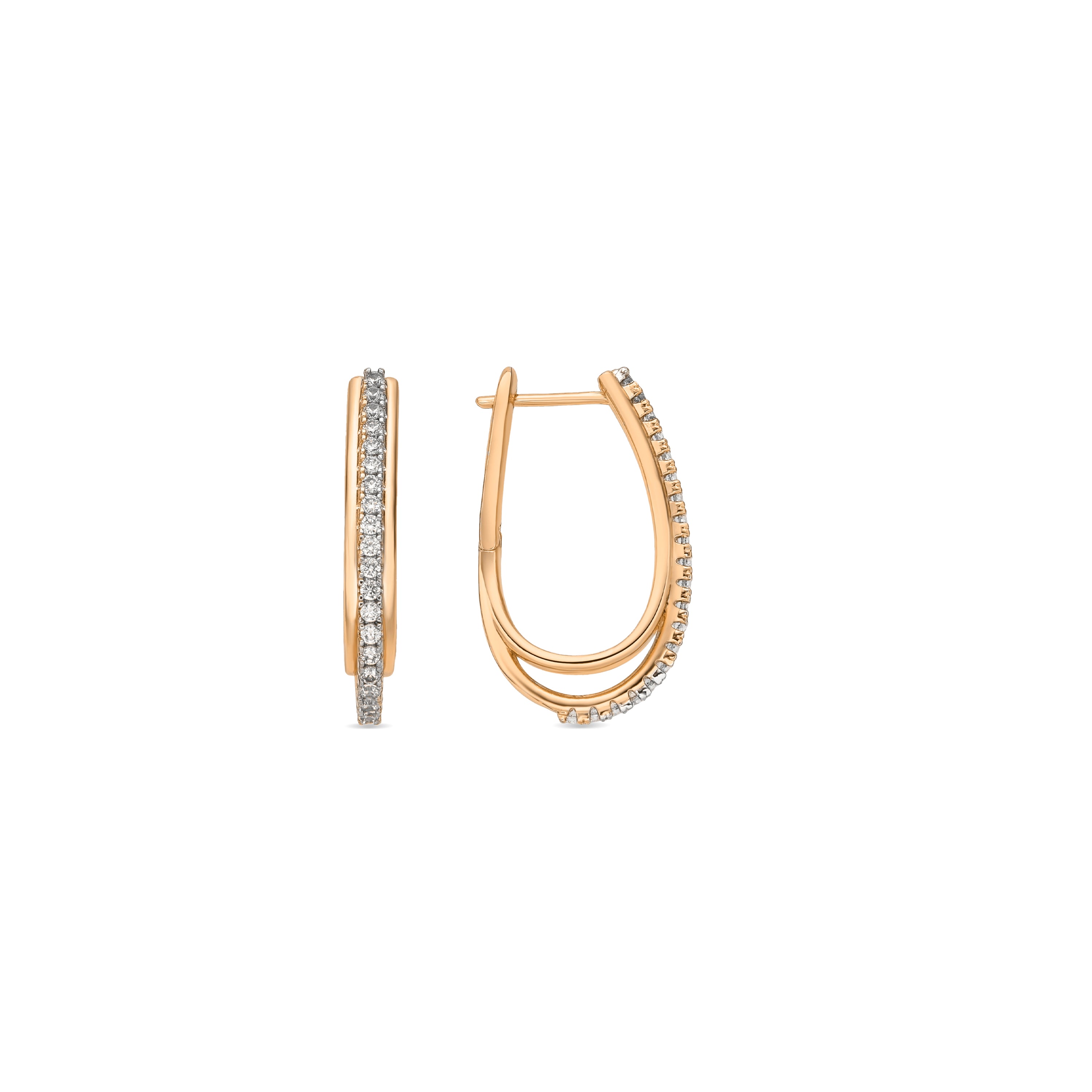 Pendientes acabado oro amarillo de 18k y Circonita Brillante - Boku