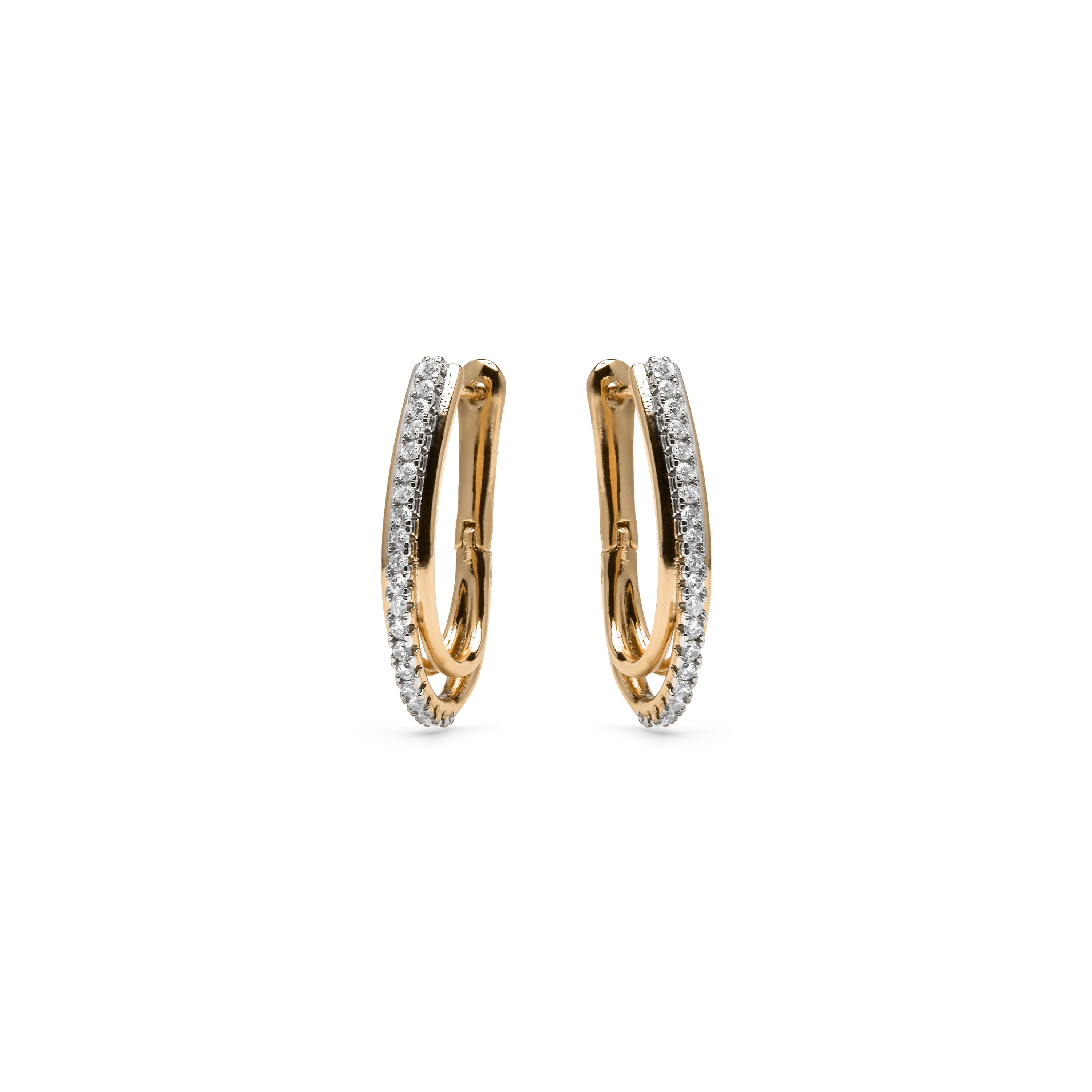Pendientes acabado oro amarillo de 18k y Circonita Brillante - Boku