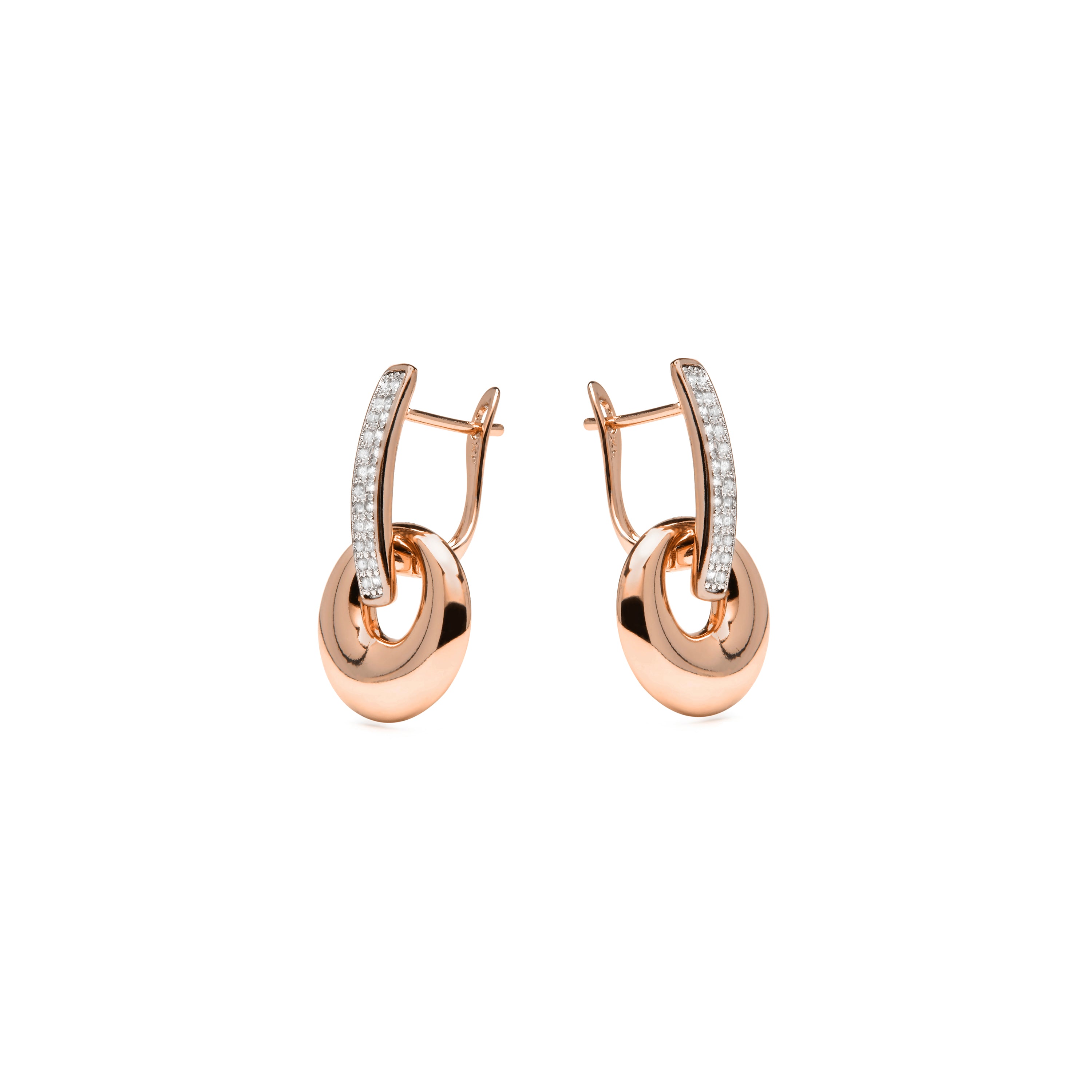 Pendientes acabado oro amarillo de 18k y Circonita Brillante - Kipol