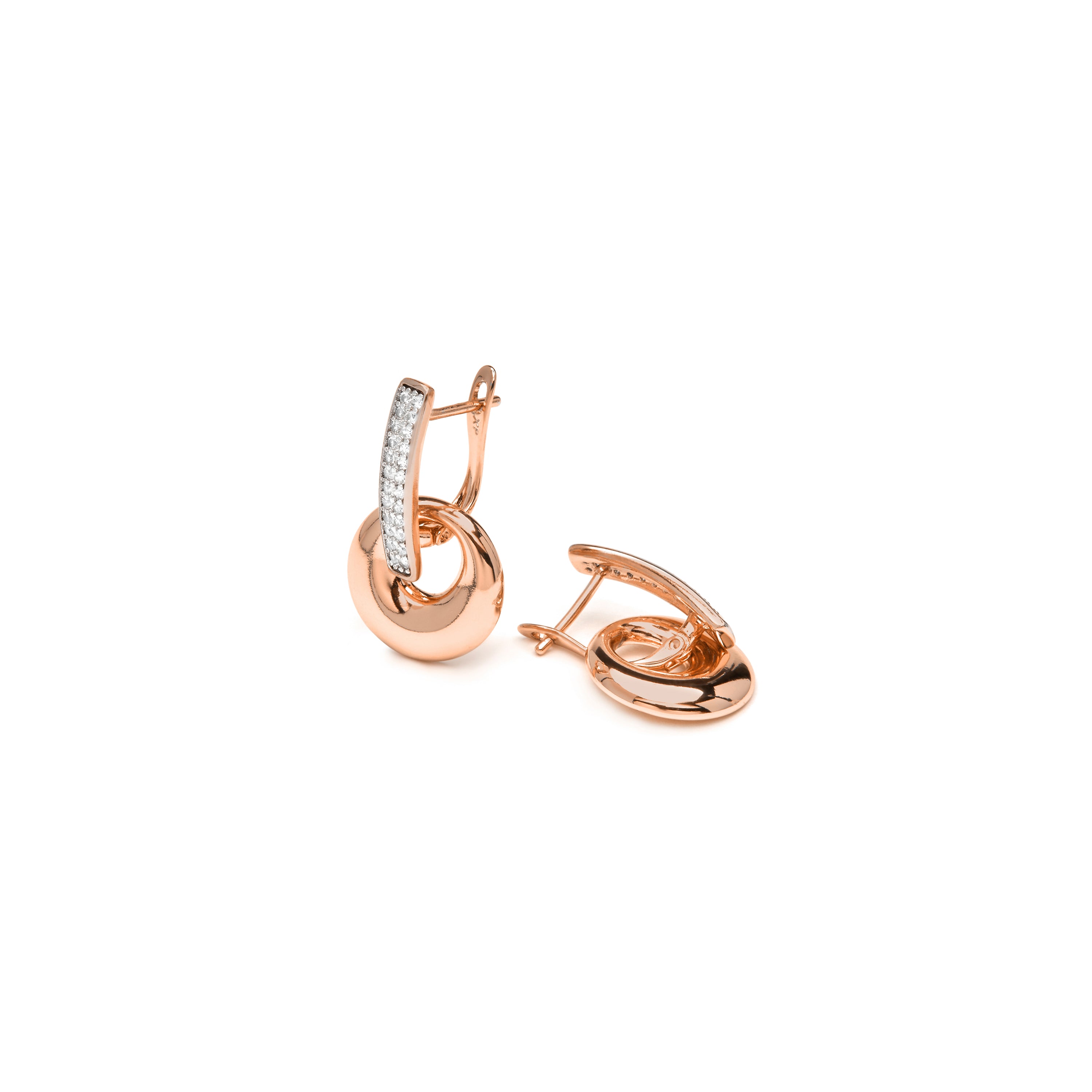 Pendientes acabado oro amarillo de 18k y Circonita Brillante - Kipol