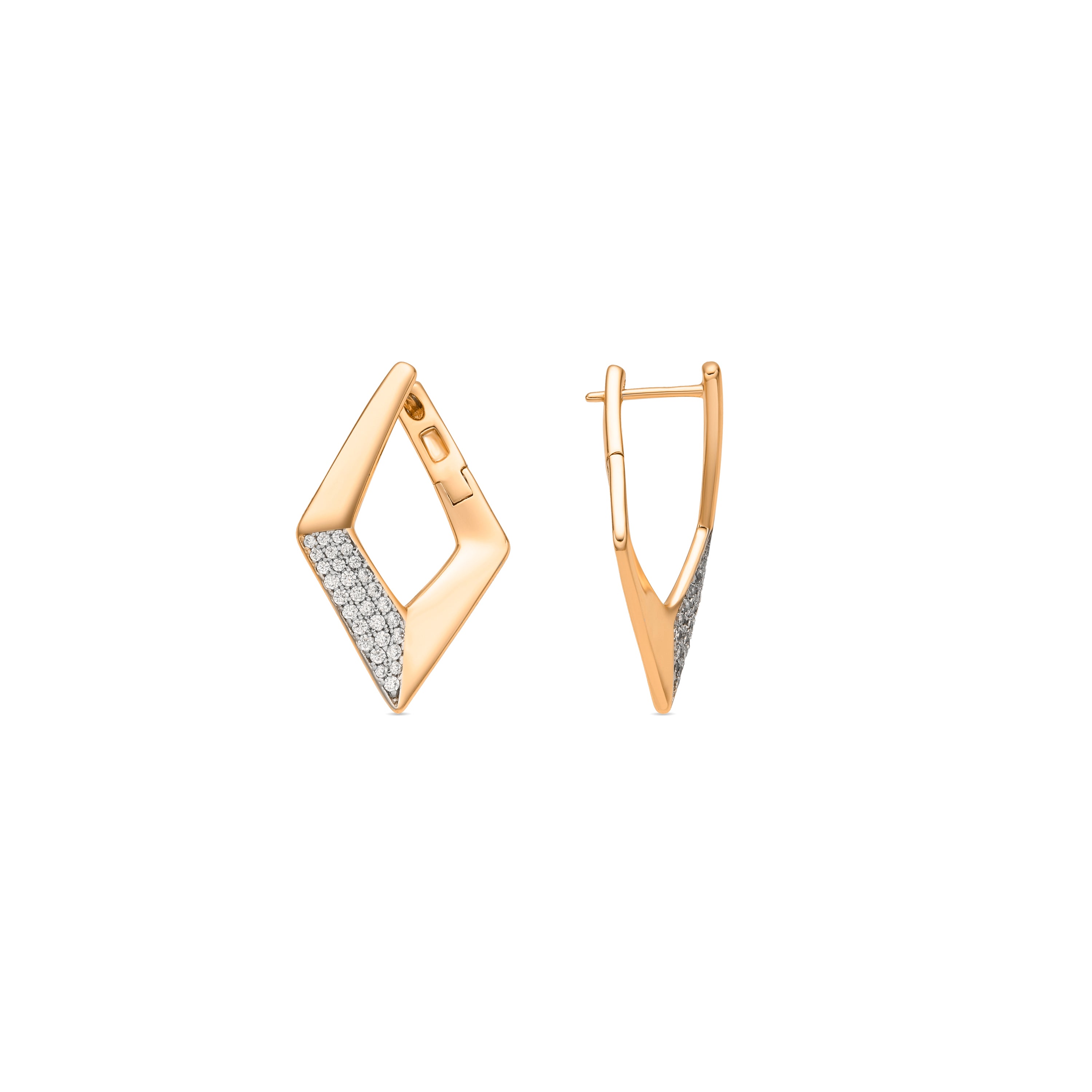 Pendientes acabado oro amarillo de 18k y Circonita Brillante - Ssara