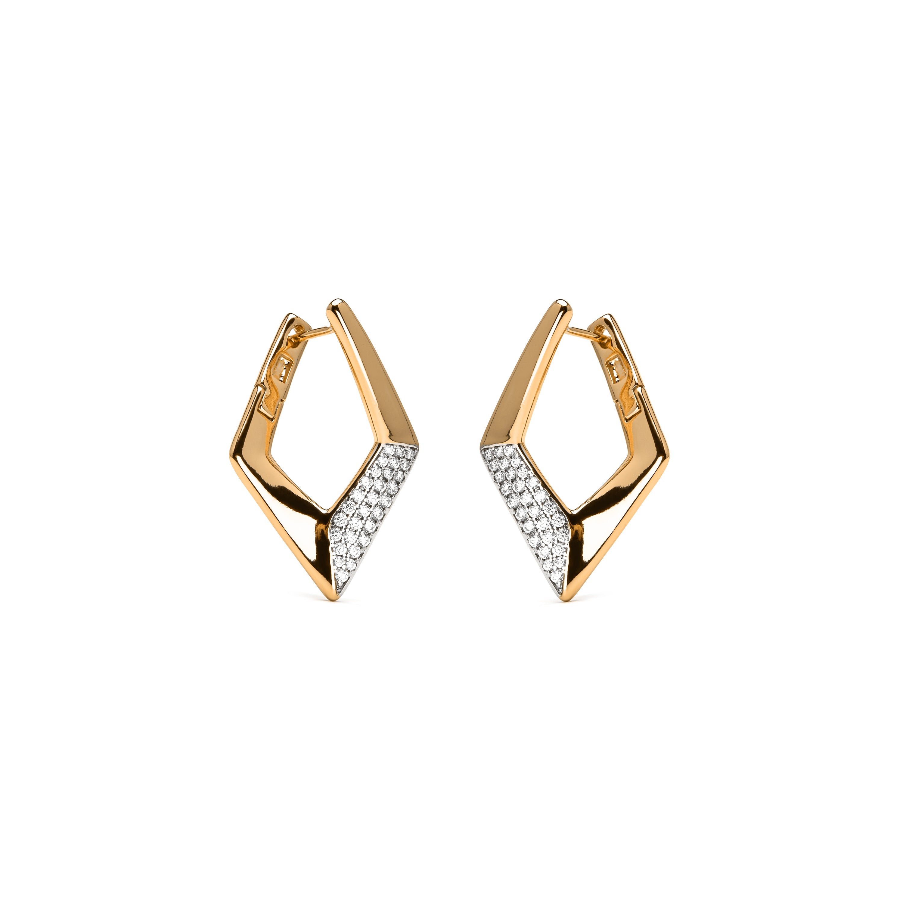 Pendientes acabado oro amarillo de 18k y Circonita Brillante - Ssara