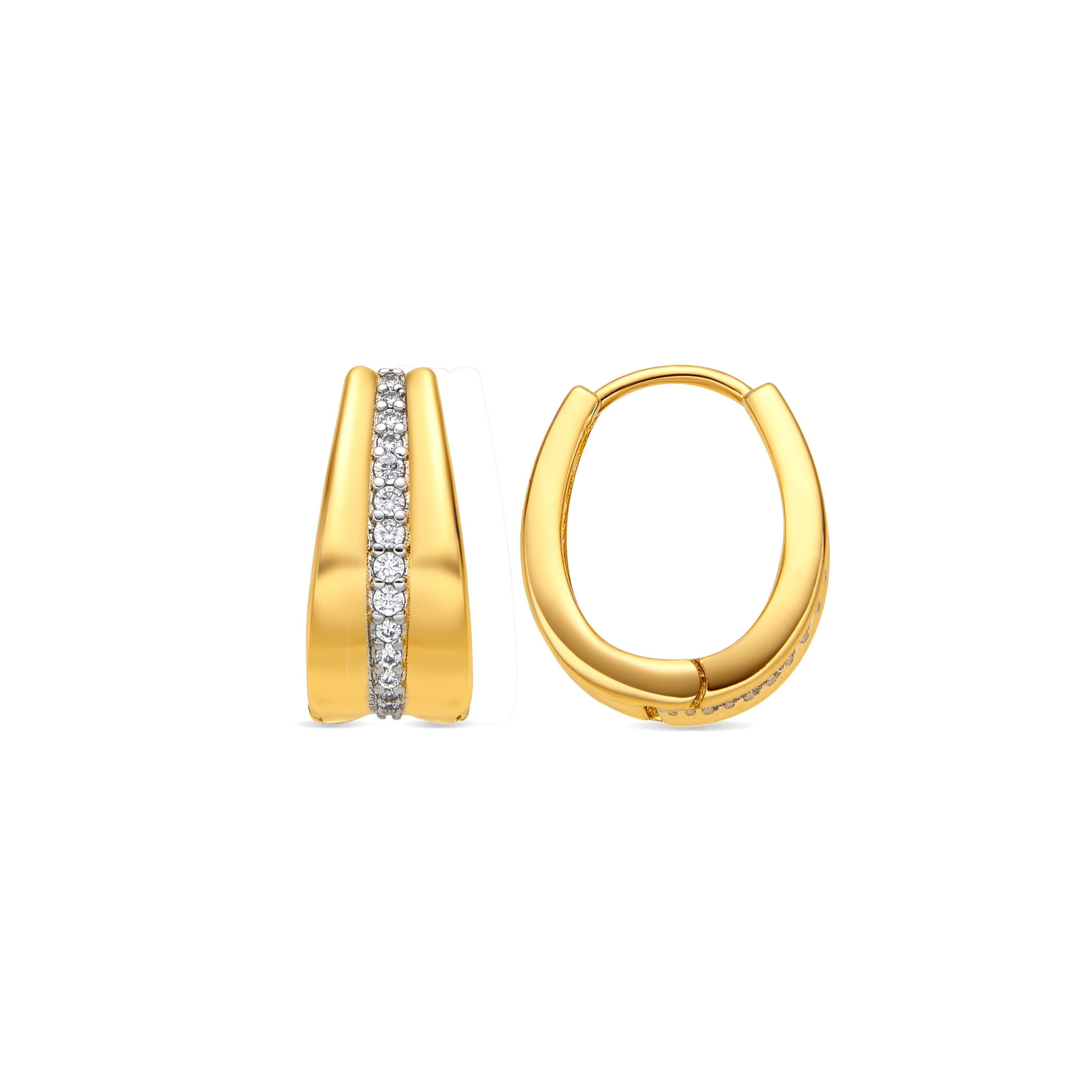 Ohrringe mit 18k Gelbgold-Finish und funkelndem Zirkonia - Bardi