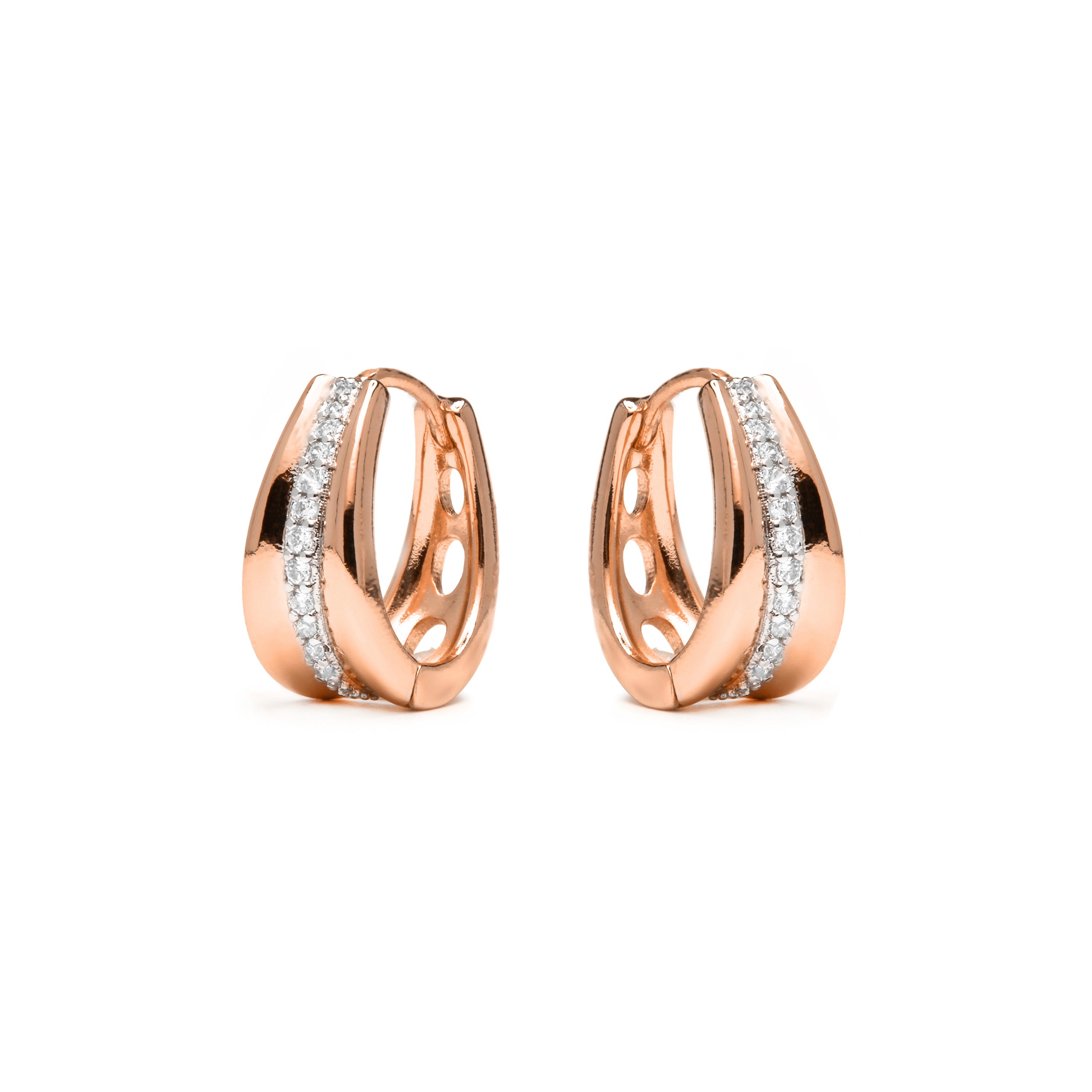 Ohrringe mit 18k Gelbgold-Finish und funkelndem Zirkonia - Bardi