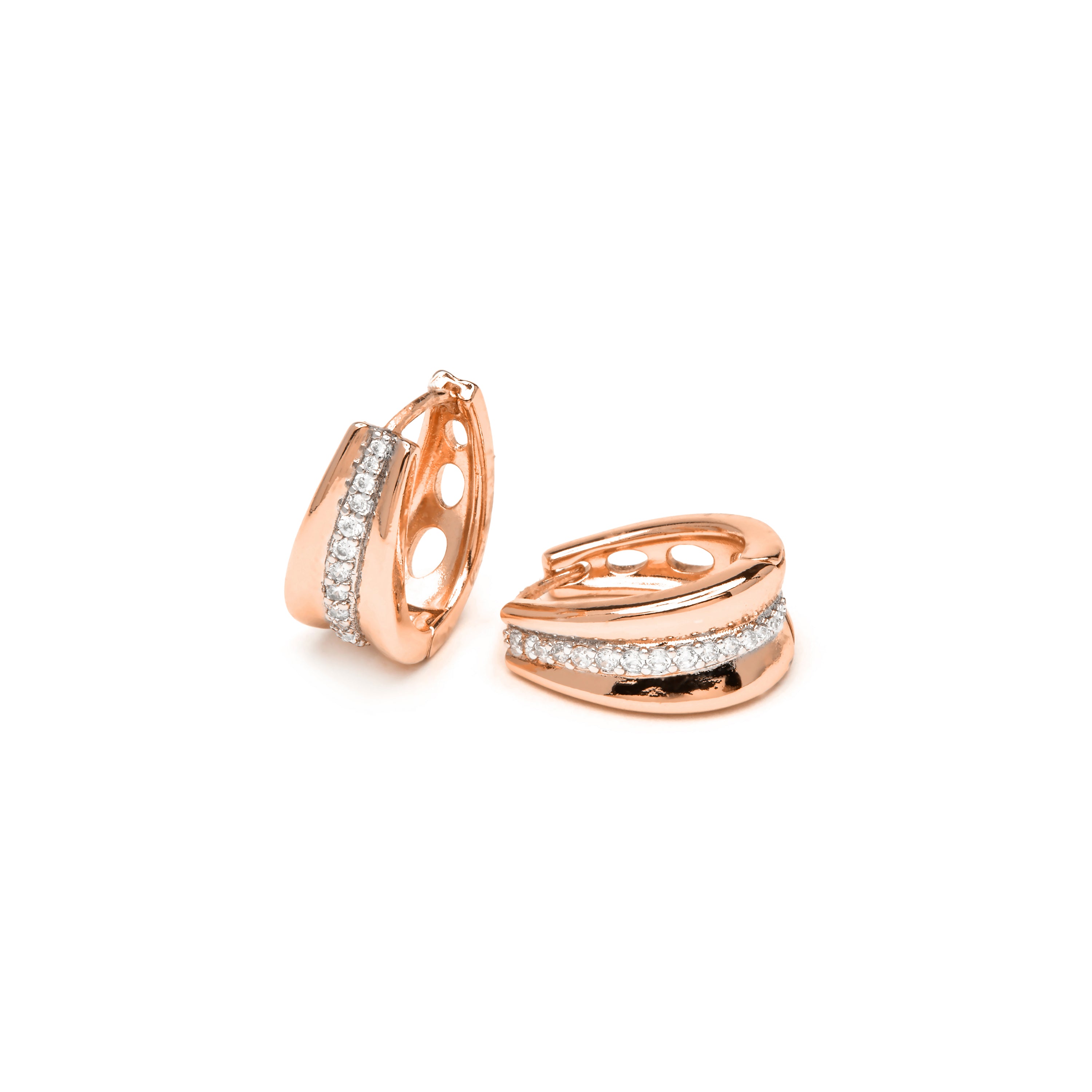 Ohrringe mit 18k Gelbgold-Finish und funkelndem Zirkonia - Bardi