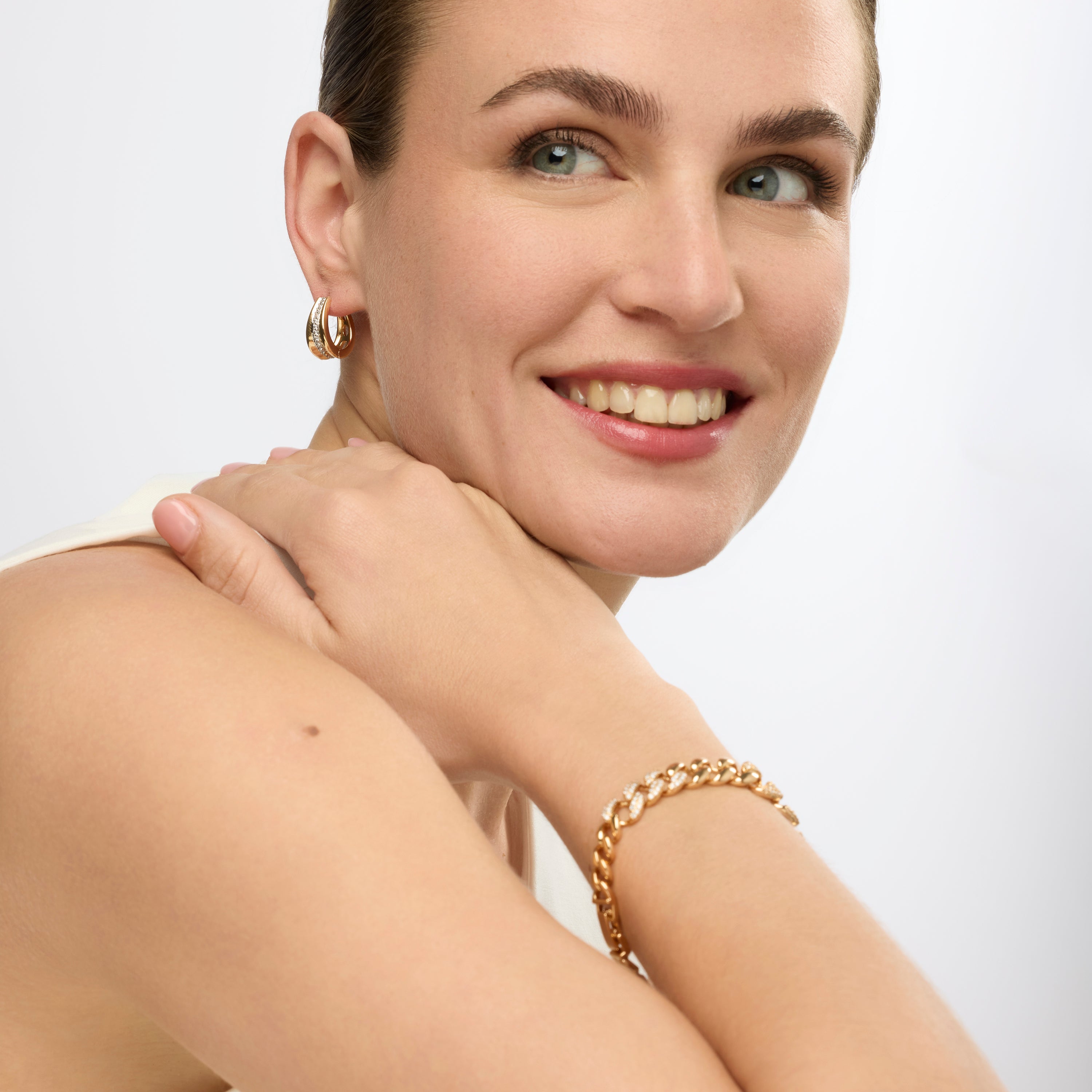 Ohrringe mit 18k Gelbgold-Finish und funkelndem Zirkonia - Bardi