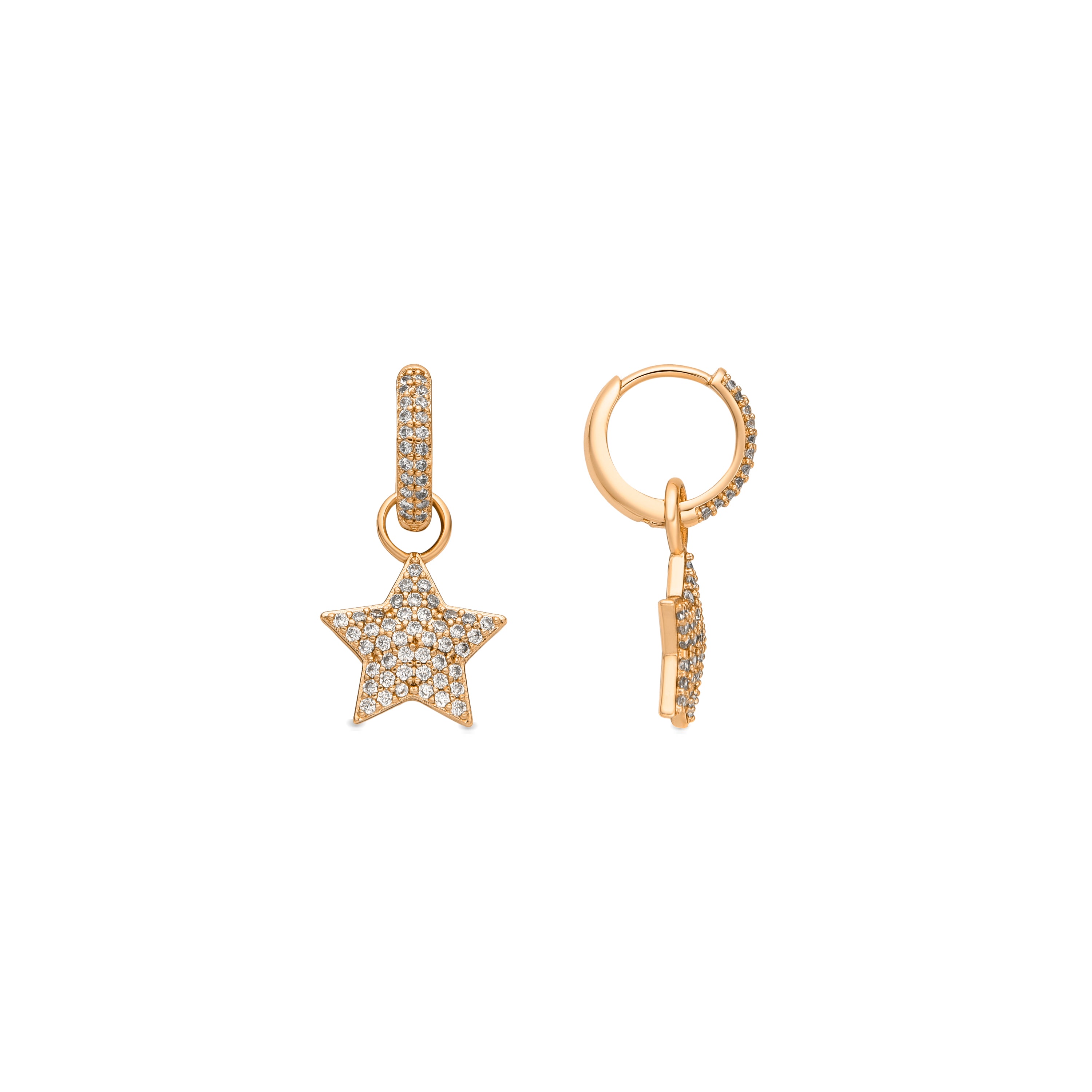 Pendientes acabado oro amarillo de 18k y Circonita Brillante - Sasti