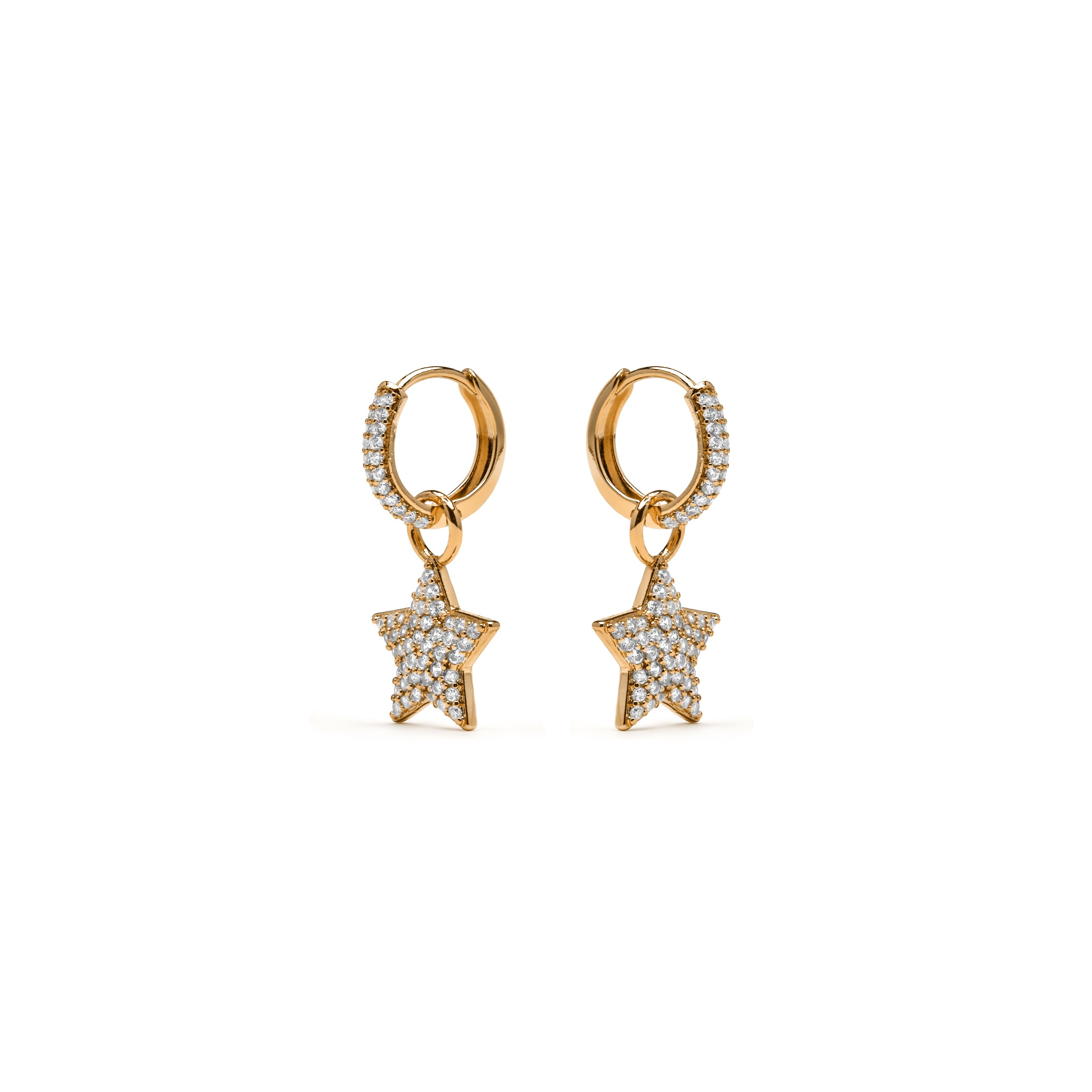 Pendientes acabado oro amarillo de 18k y Circonita Brillante - Sasti