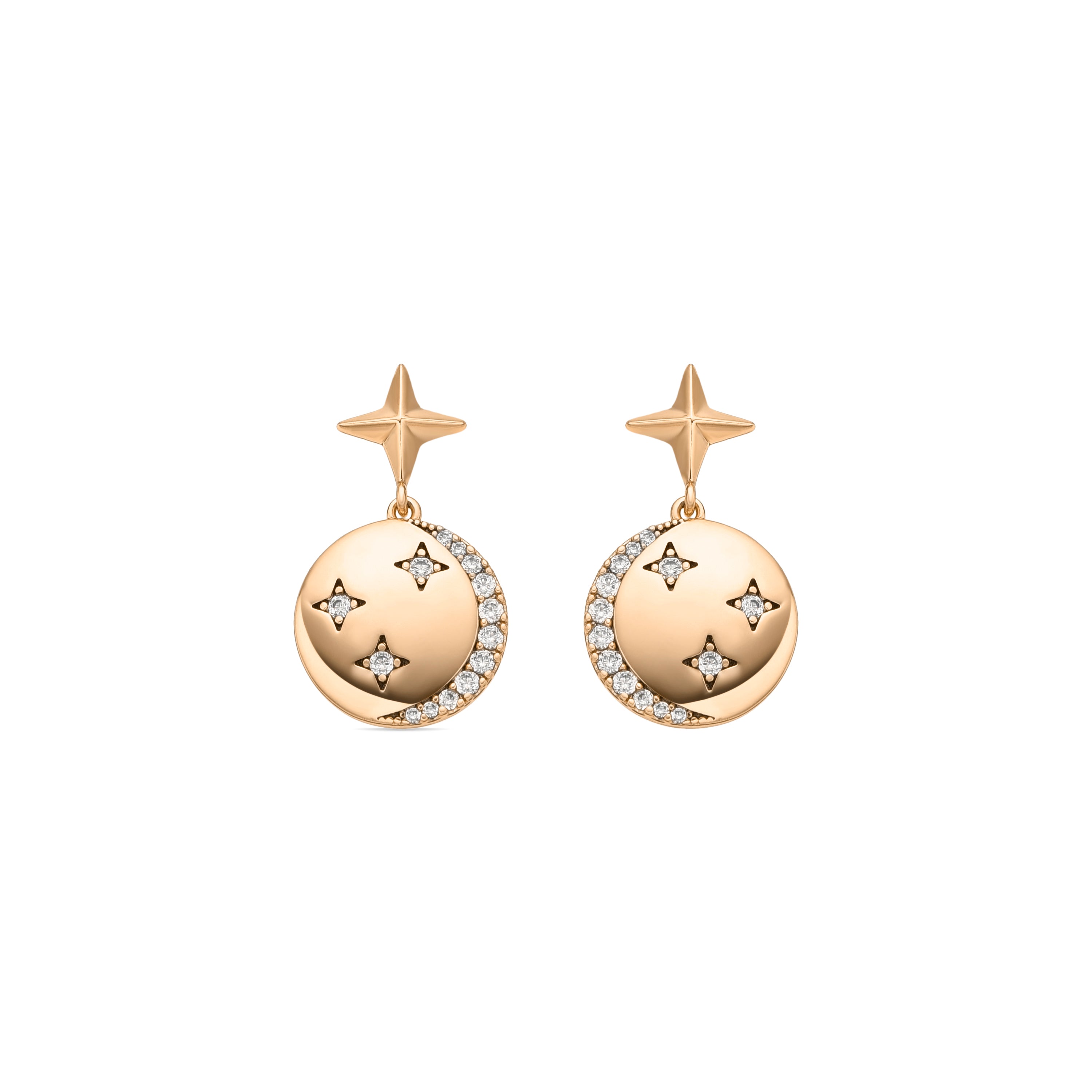 Orecchini finitura oro giallo 18k e Zirconia Brillante - Larad