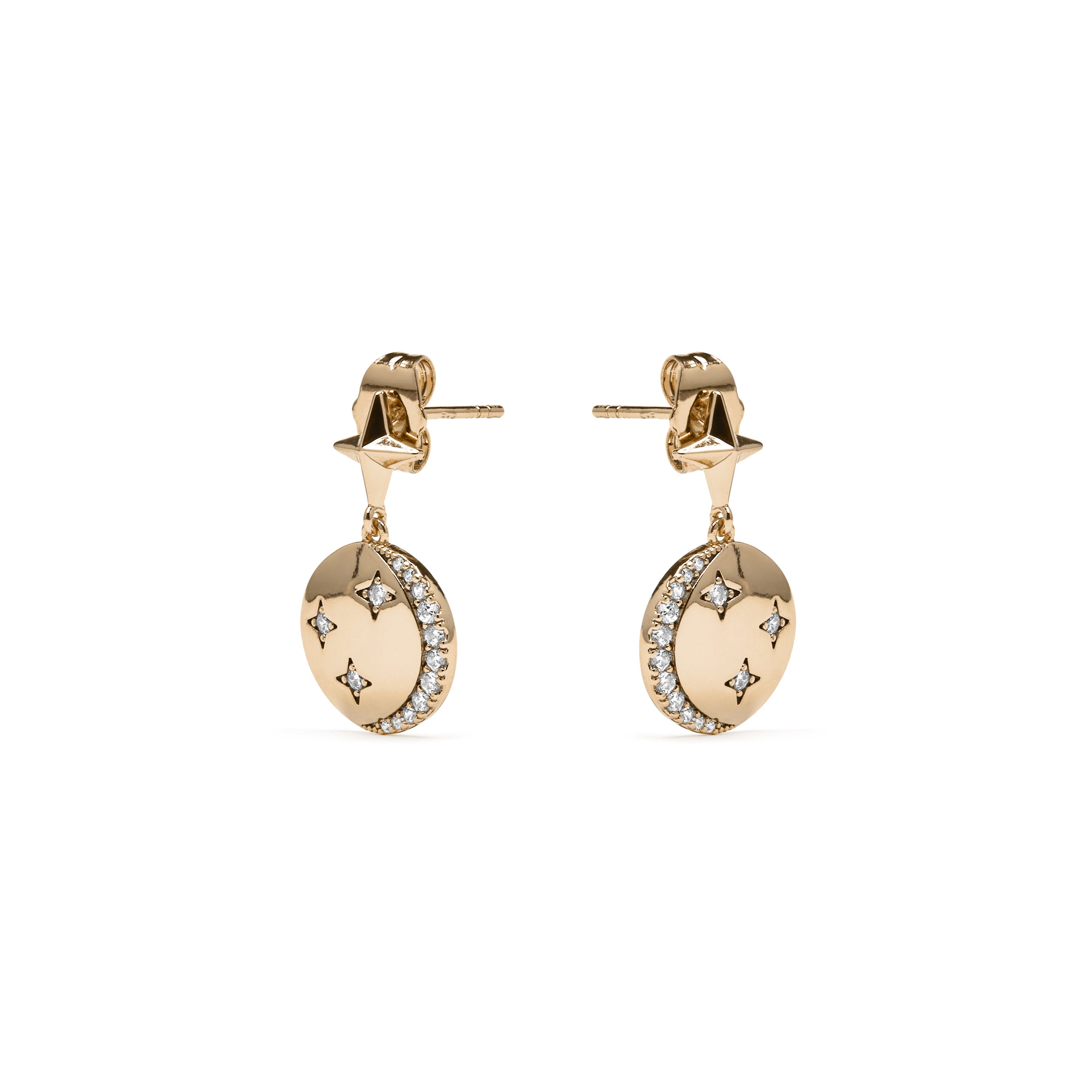 Orecchini finitura oro giallo 18k e Zirconia Brillante - Larad