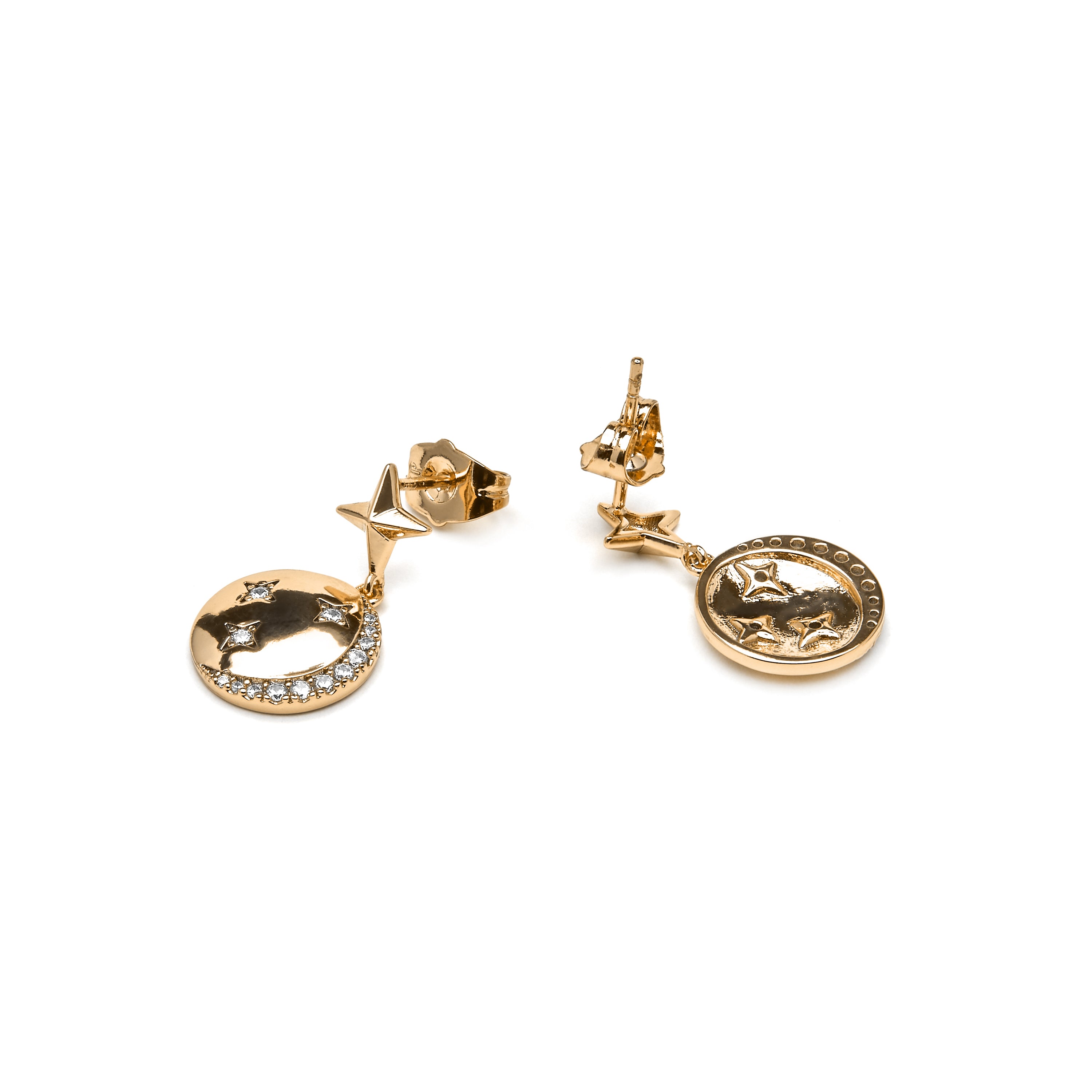 Orecchini finitura oro giallo 18k e Zirconia Brillante - Larad