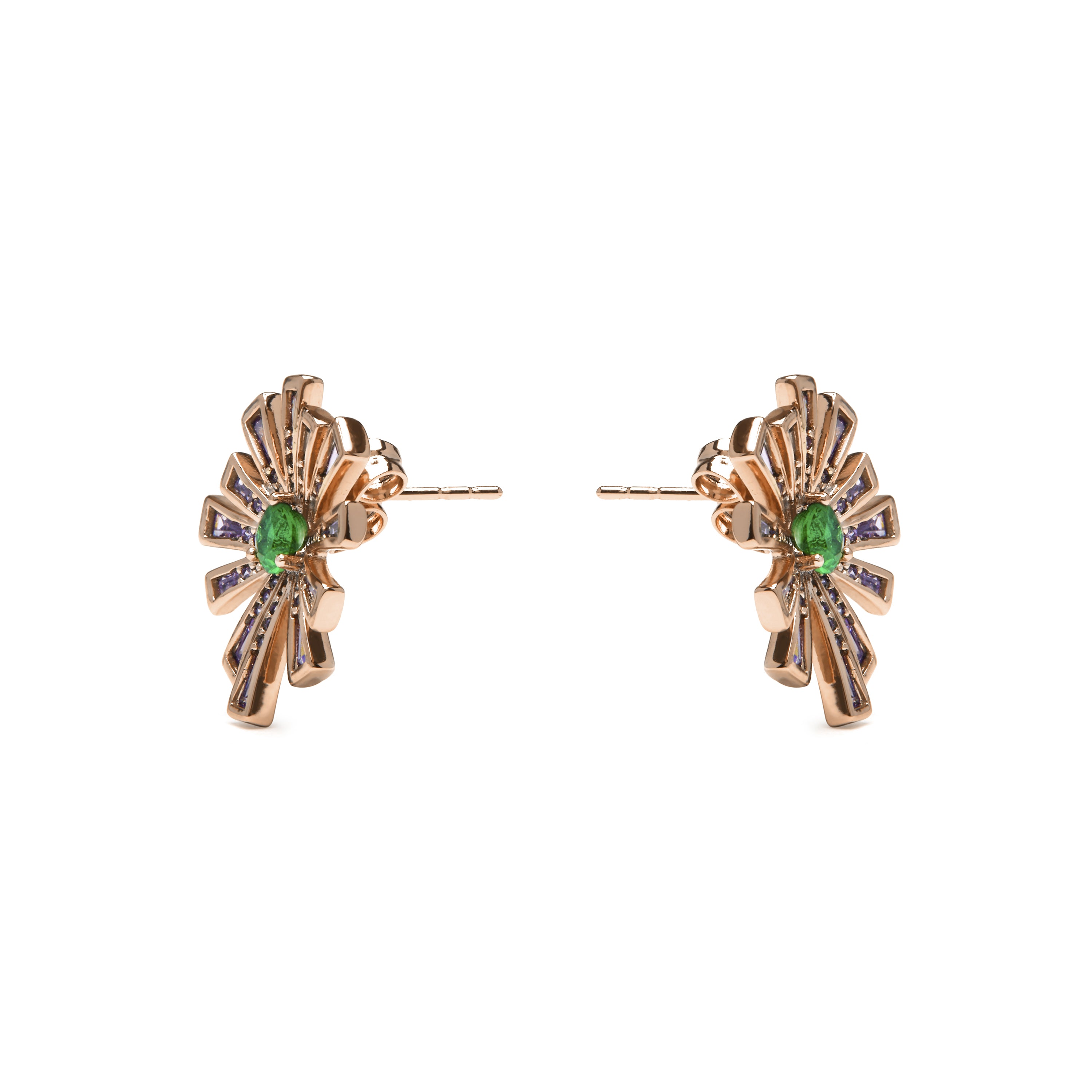 Ohrringe mit 18k Gelbgold-Finish und mehrfarbigen Zirkonsteinen - Asail