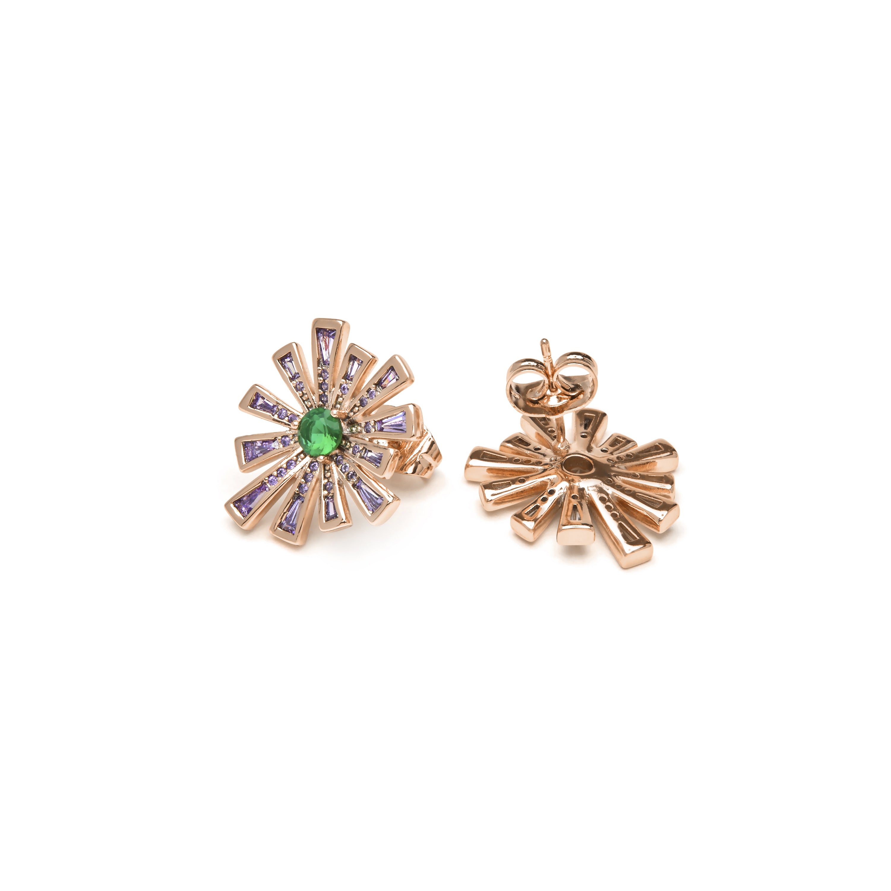 Ohrringe mit 18k Gelbgold-Finish und mehrfarbigen Zirkonsteinen - Asail