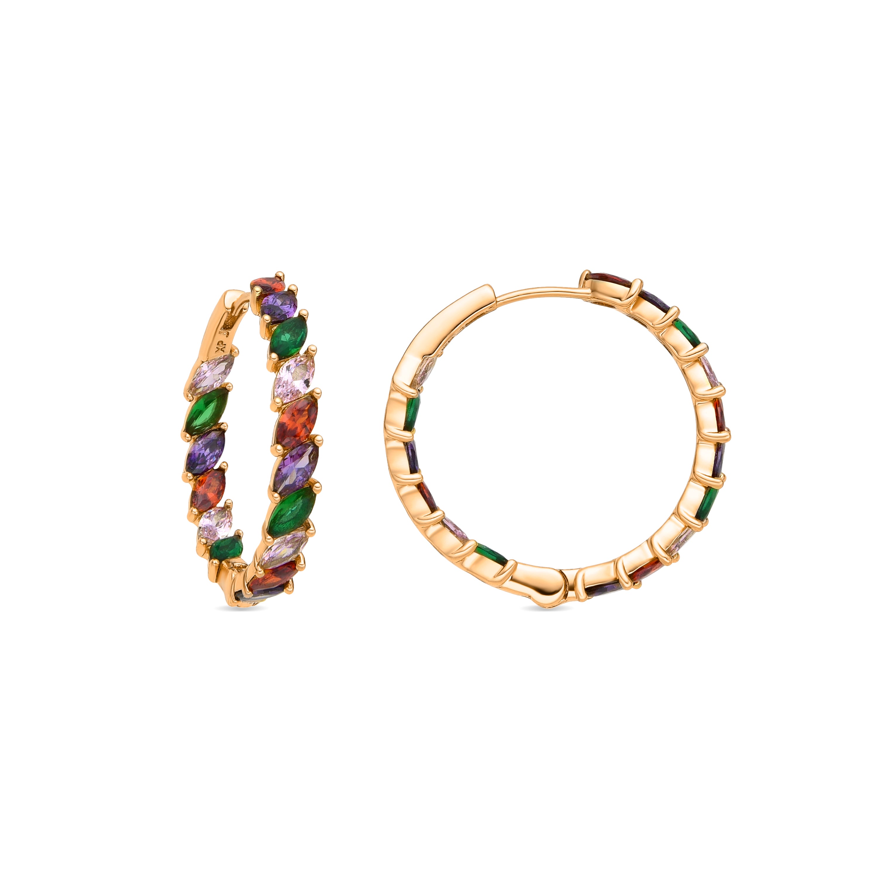 Ohrringe mit 18k Gelbgold-Finish und mehrfarbigen Zirkonien - Anroth