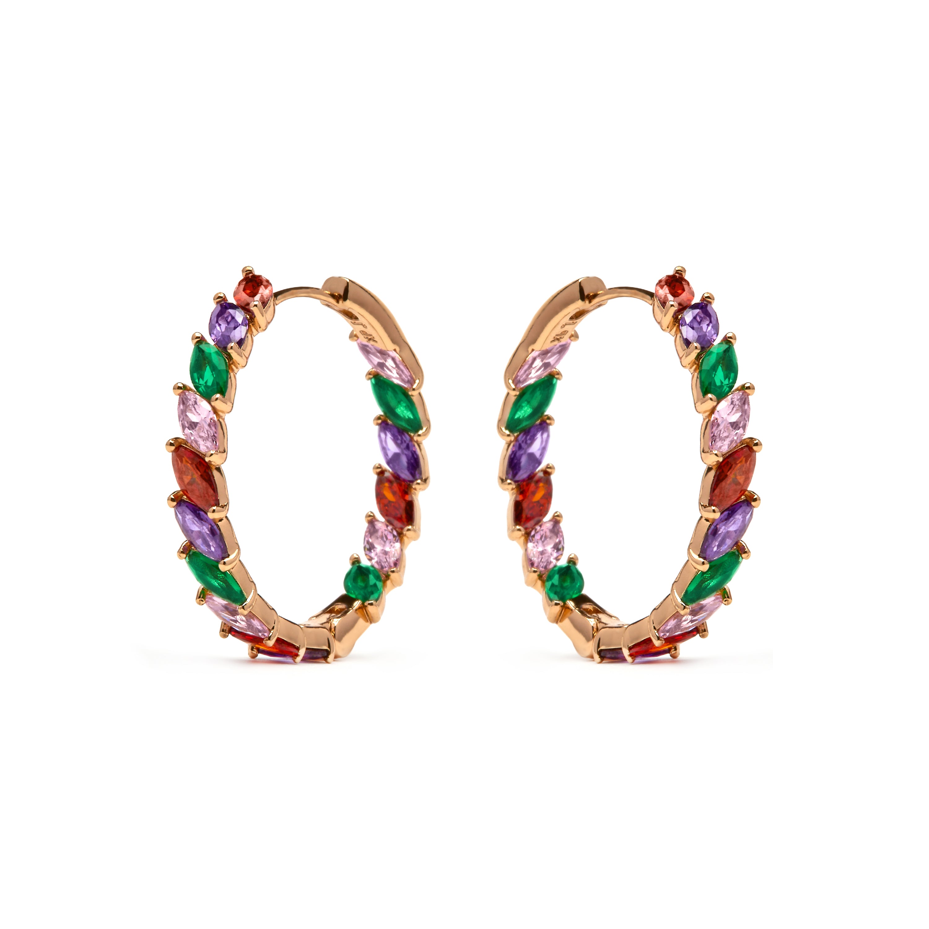 Ohrringe mit 18k Gelbgold-Finish und mehrfarbigen Zirkonien - Anroth