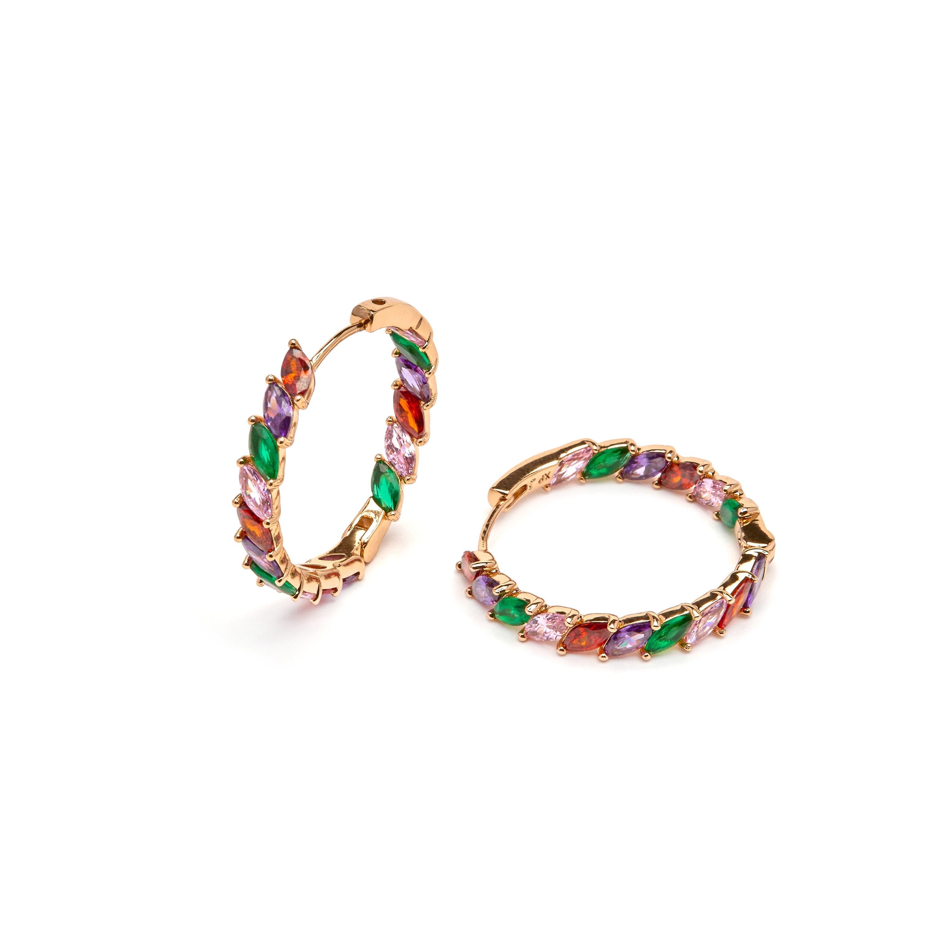 Ohrringe mit 18k Gelbgold-Finish und mehrfarbigen Zirkonien - Anroth