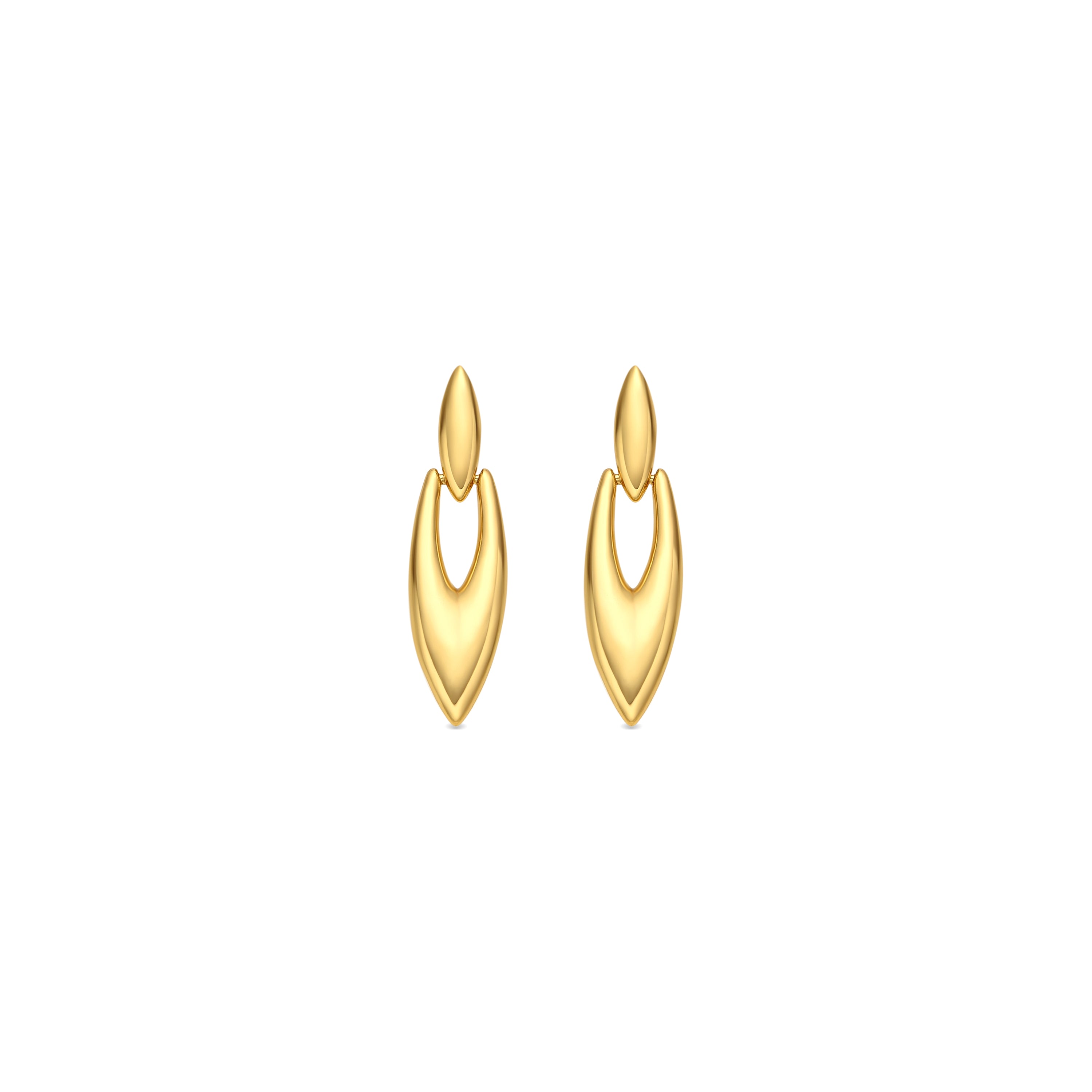 Pendientes acabado oro amarillo de 18k y Circonita Aguamarina - Shafaw