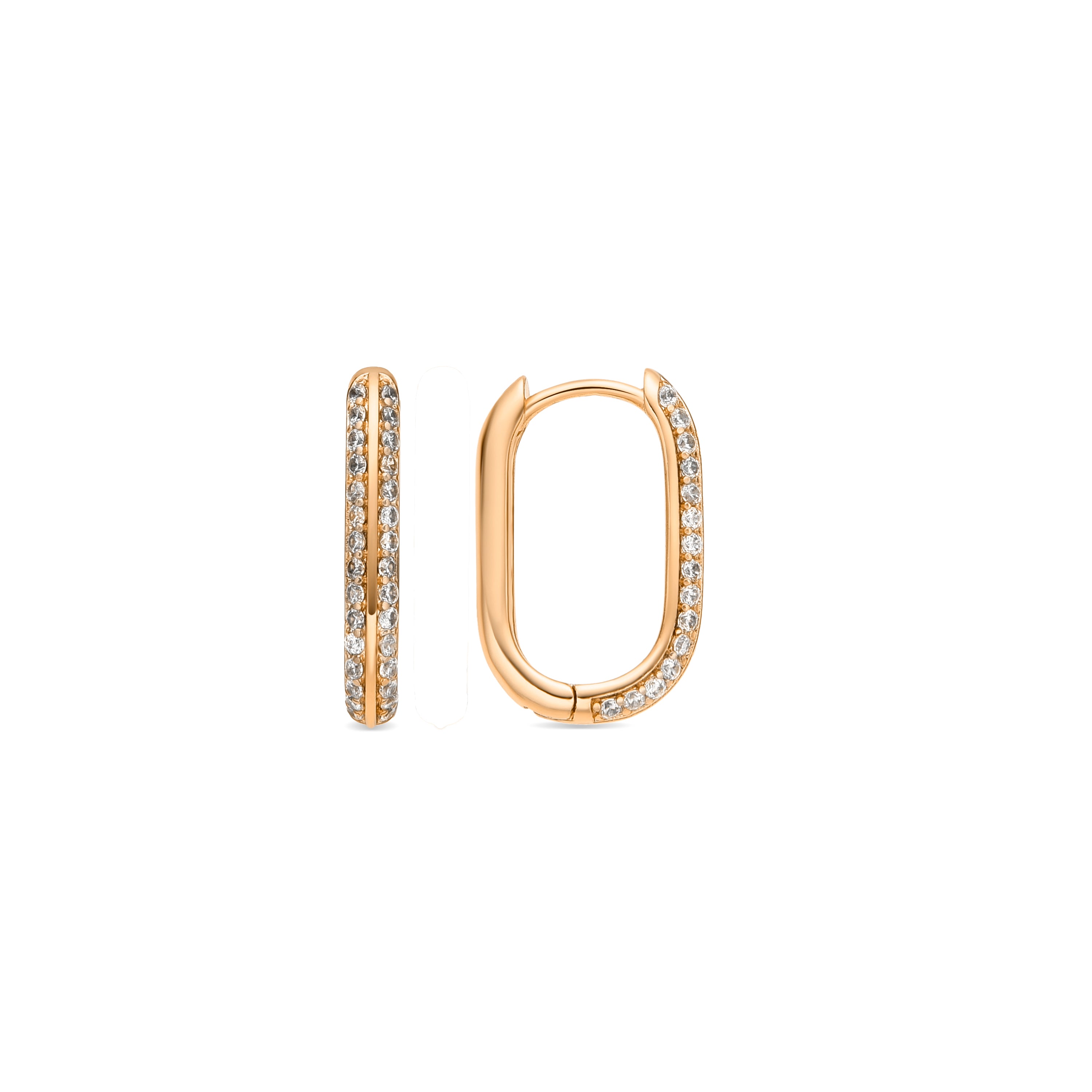 Boucles d'oreilles finition or jaune 18k et Zircone brillante - Moer