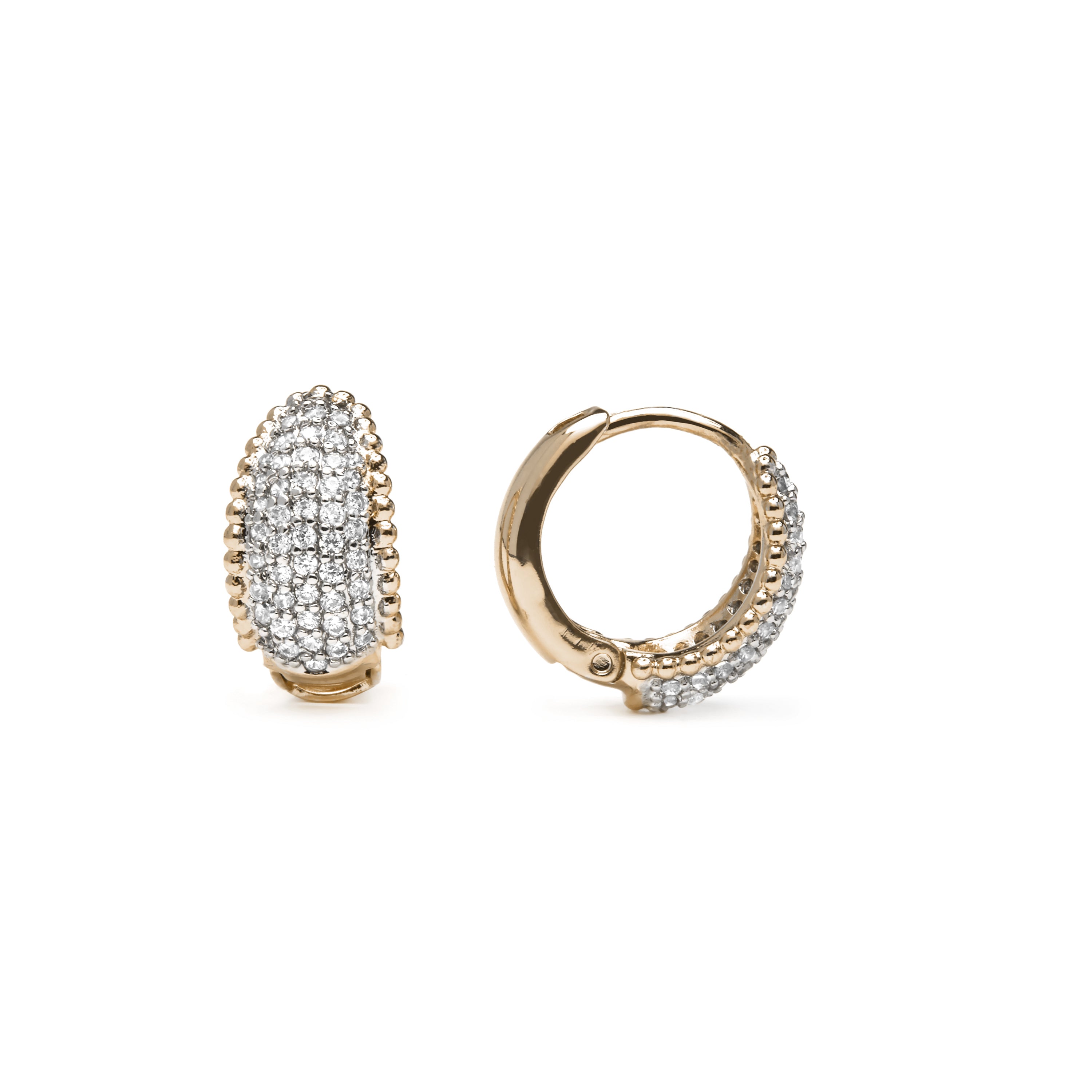 Pendientes acabado oro amarillo de 18k y Circonita Brillante - Cinea
