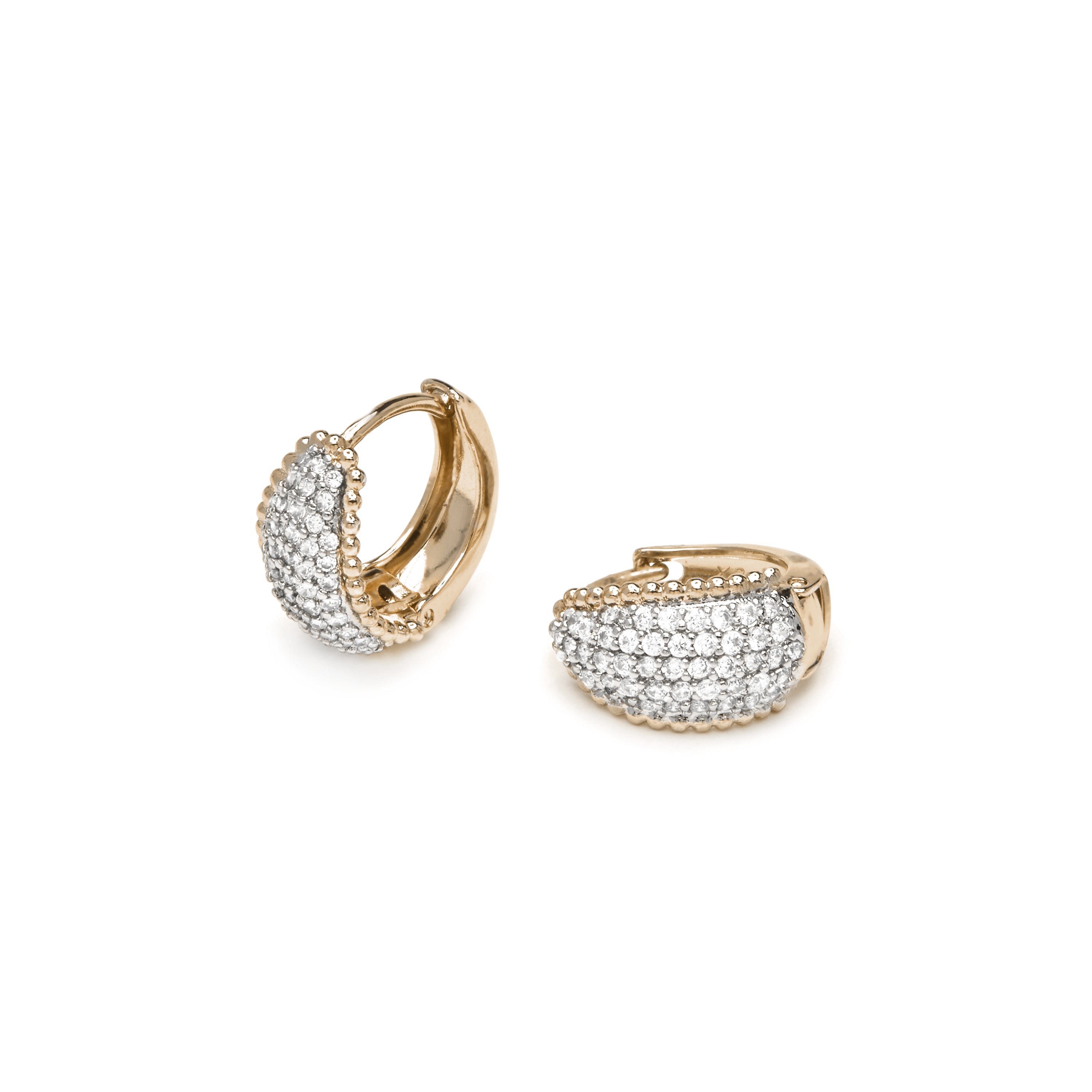 Pendientes acabado oro amarillo de 18k y Circonita Brillante - Cinea