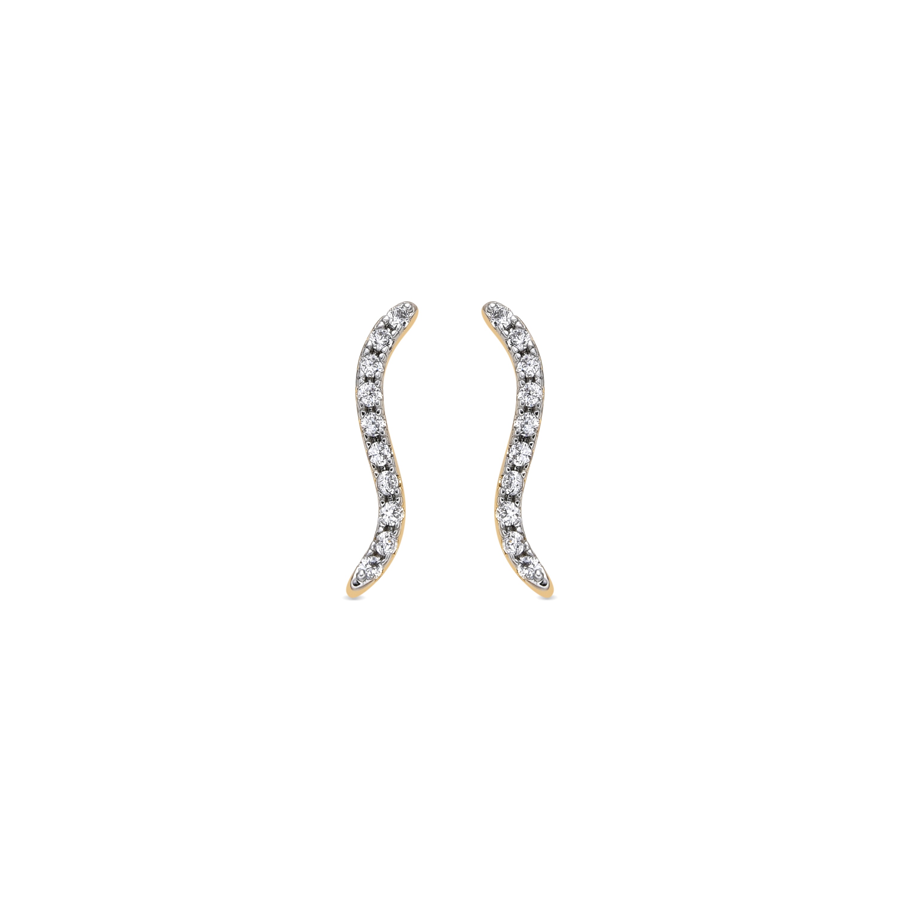 Pendientes acabado oro amarillo de 18k y Circonita Brillante - Okus