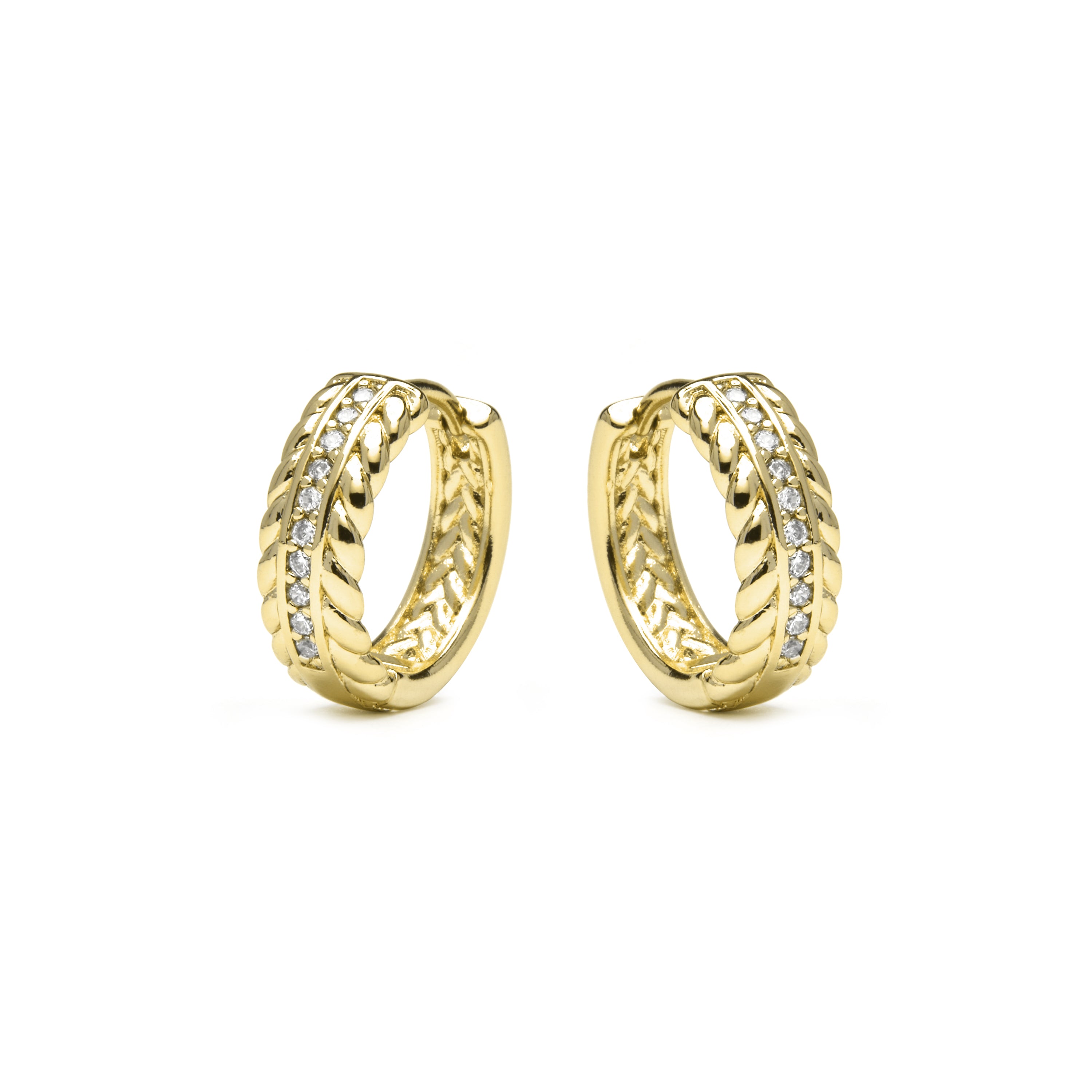 Ohrringe mit 18k Gelbgold-Finish und funkelndem Zirkonia - Diadan