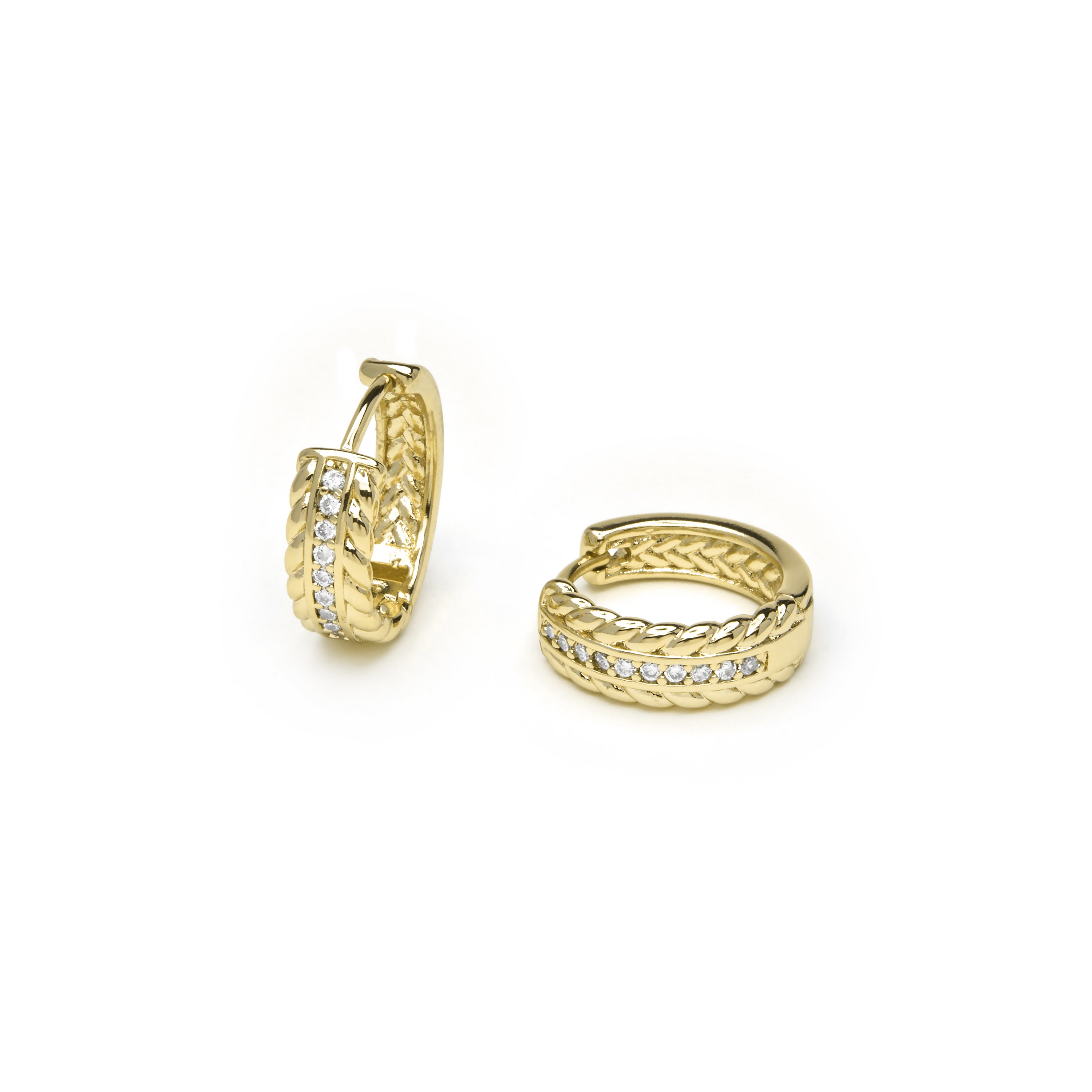 Ohrringe mit 18k Gelbgold-Finish und funkelndem Zirkonia - Diadan