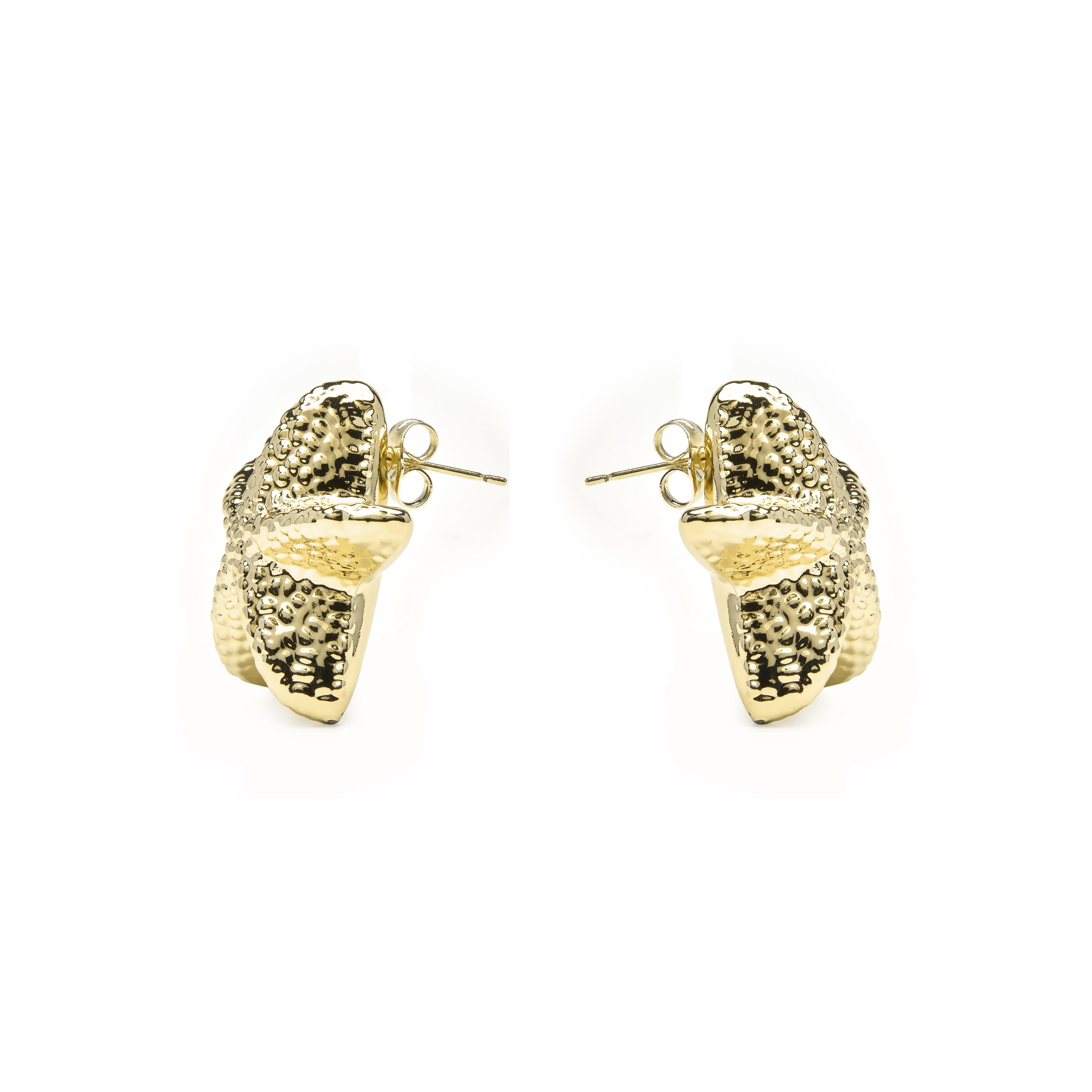 Boucles d'oreilles finition or jaune 18 carats et zircon brillant - Bellah